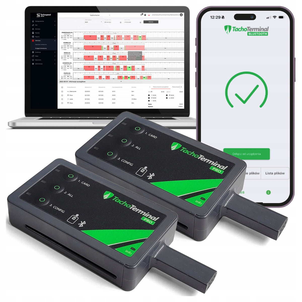 TACHOTERMINAL PRO 3 Driver card and tachograph reader + ANDROID iOS PROGRAM