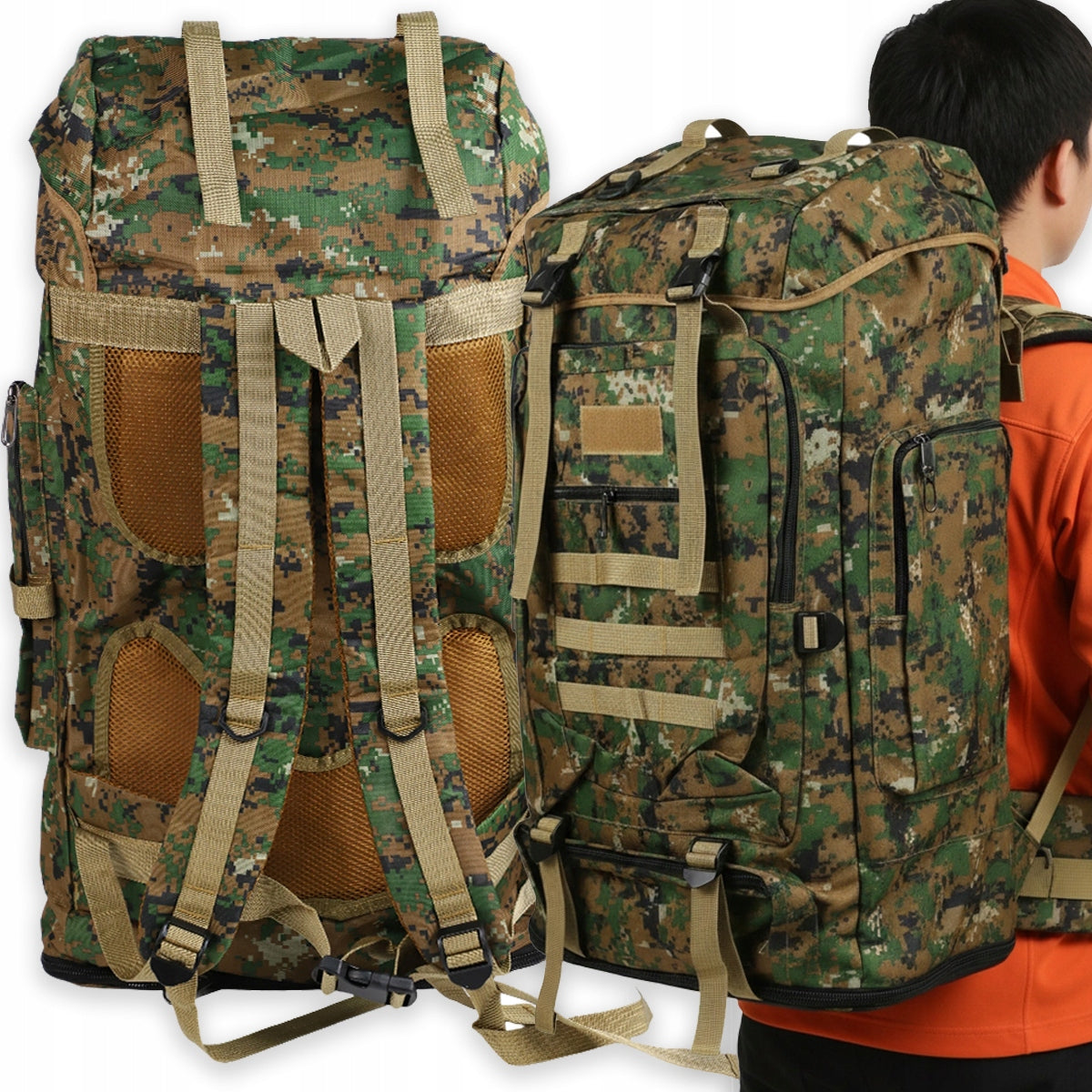 TACTICAL MILITARY BACKPACK LARGE 100L WATERPROOF FOR SURVIVAL IN THE WILDERNESS