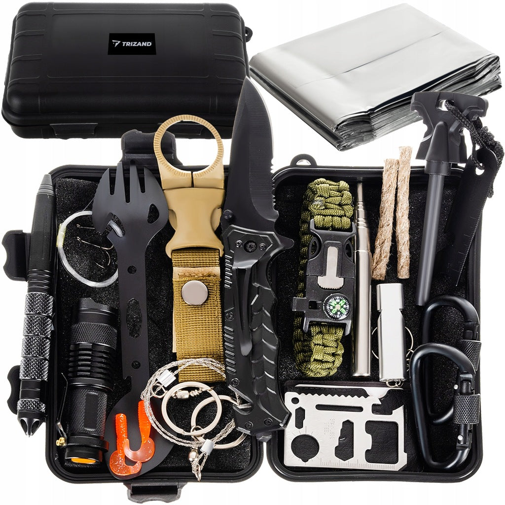 TACTICAL SURVIVAL KIT MILITARY SURVIVAL ESSENTIALS TO SURVIVE