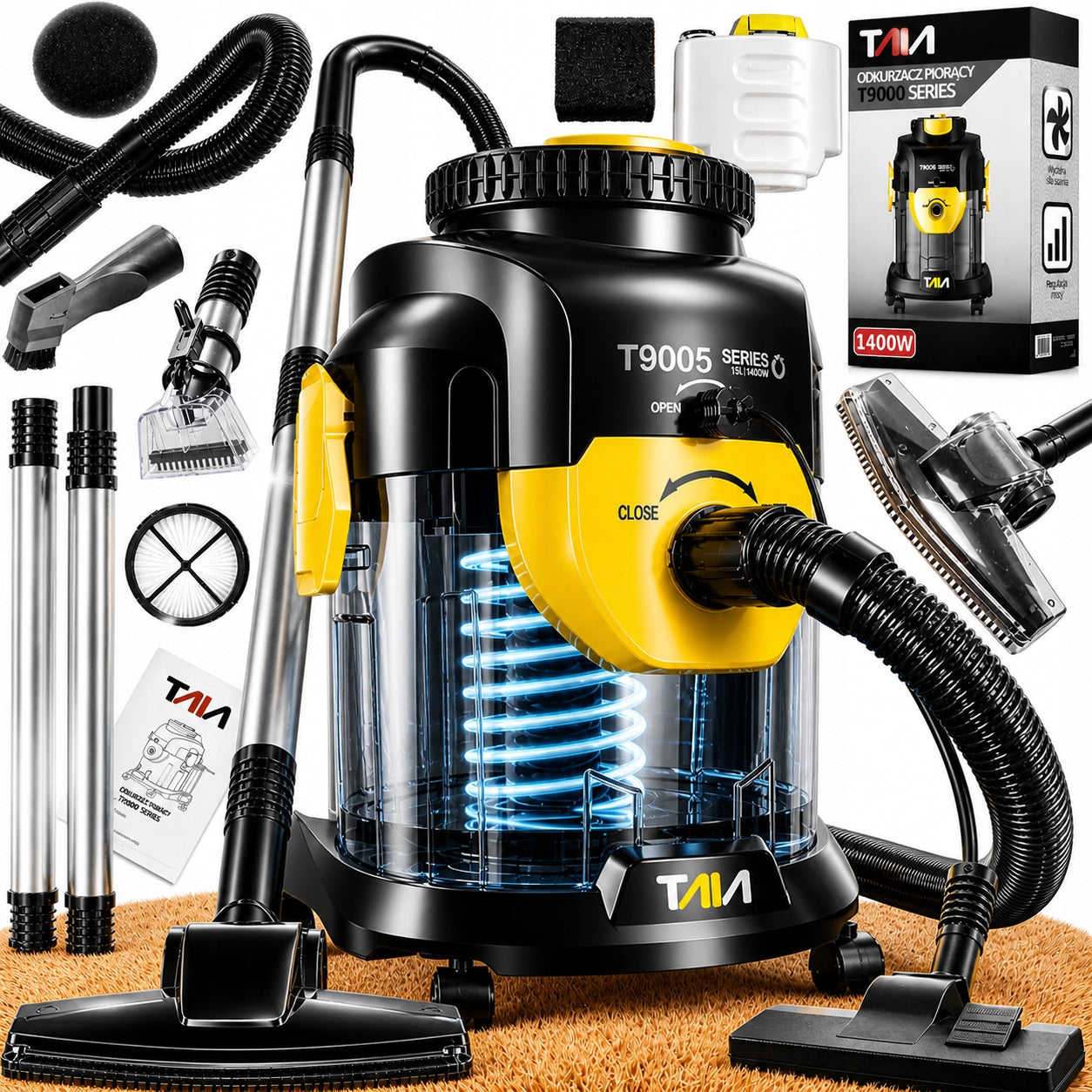 TAIA 2200W VACUUM CLEANER FOR CARPETS FOR UPHOLSTERY 3L TURBO BLOWING XXXXL