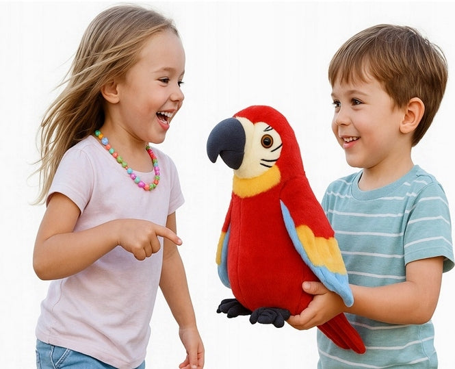 TALKING PARROT INTERACTIVE REPEATS DANCE SAYS MOCKINGBIRD PLUSH TOY Brand Leopard