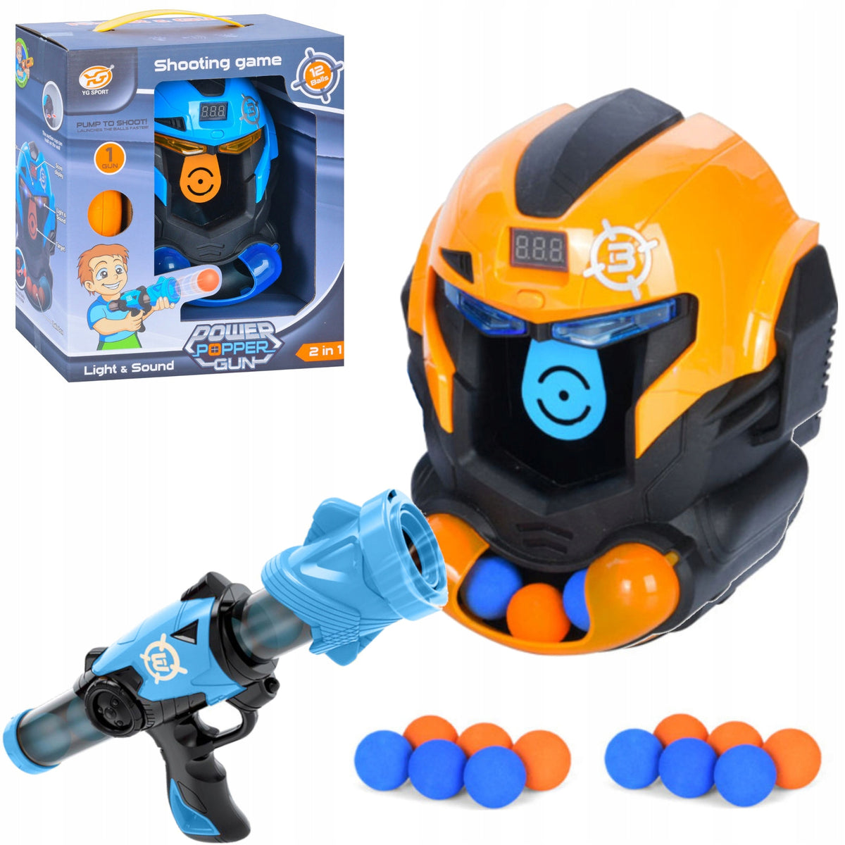 TARGET SHOOTING ROBOT BALL GUN ARCADE GAME FOR KIDS EAN (GTIN) 5903357604905