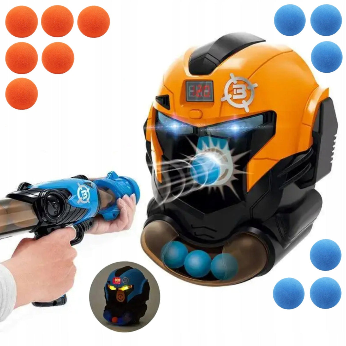 TARGET SHOOTING ROBOT BALL GUN ARCADE GAME FOR KIDS