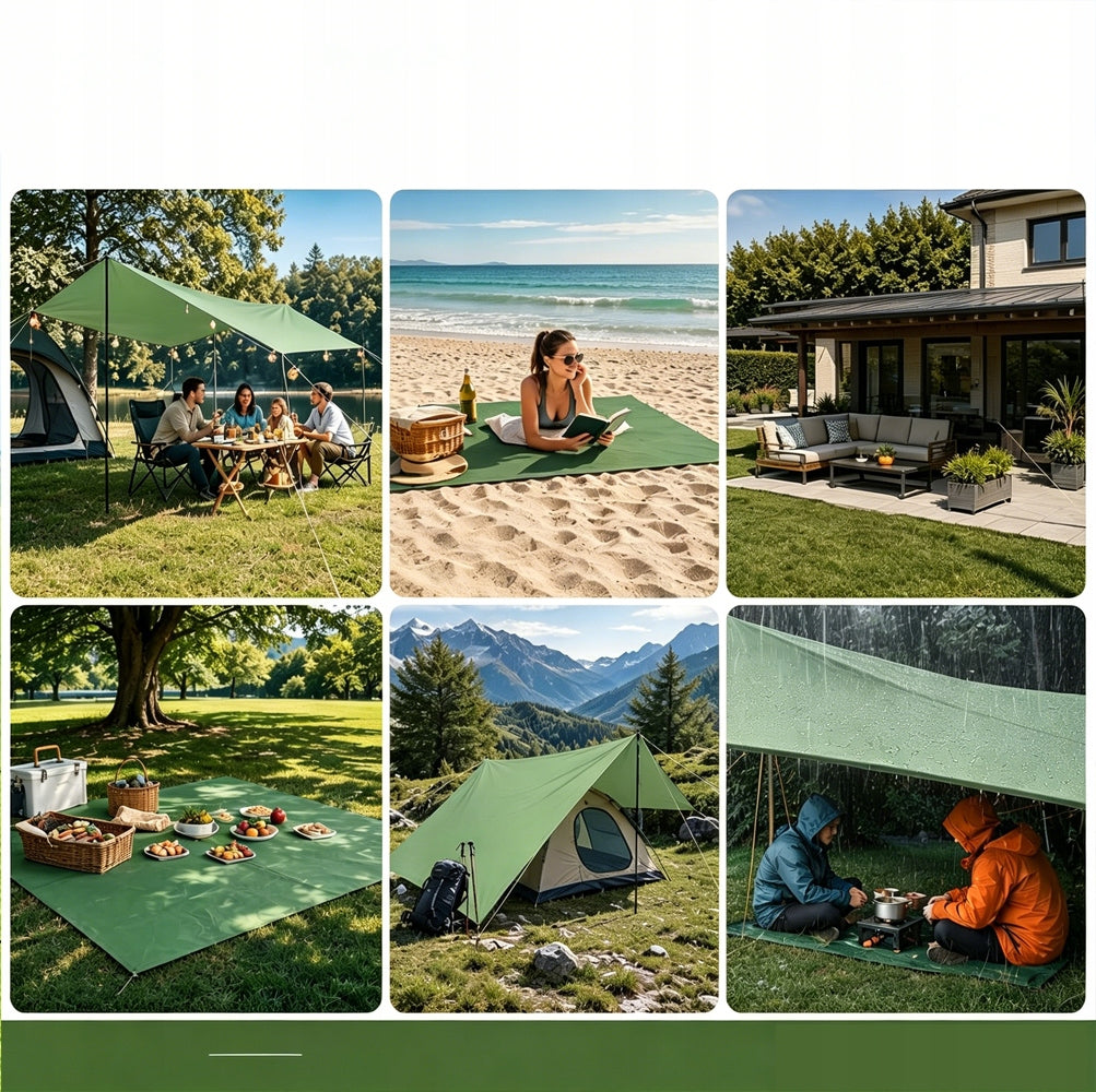 TARP CAMPING SUN SHEET WATERPROOF 3M GREEN HEIGHT 2M Waterproofness less than 1500 mm