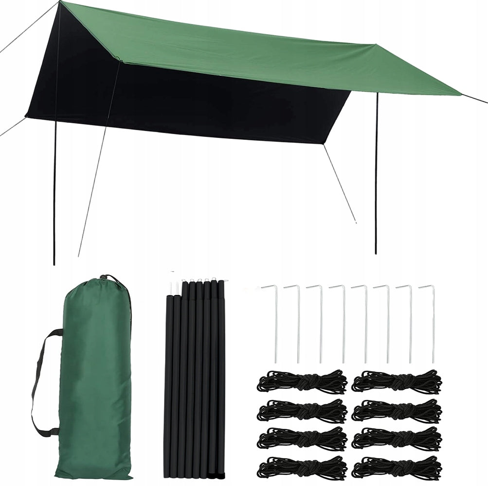 TARP CAMPING SUN SHEET WATERPROOF 3M GREEN HEIGHT 2M