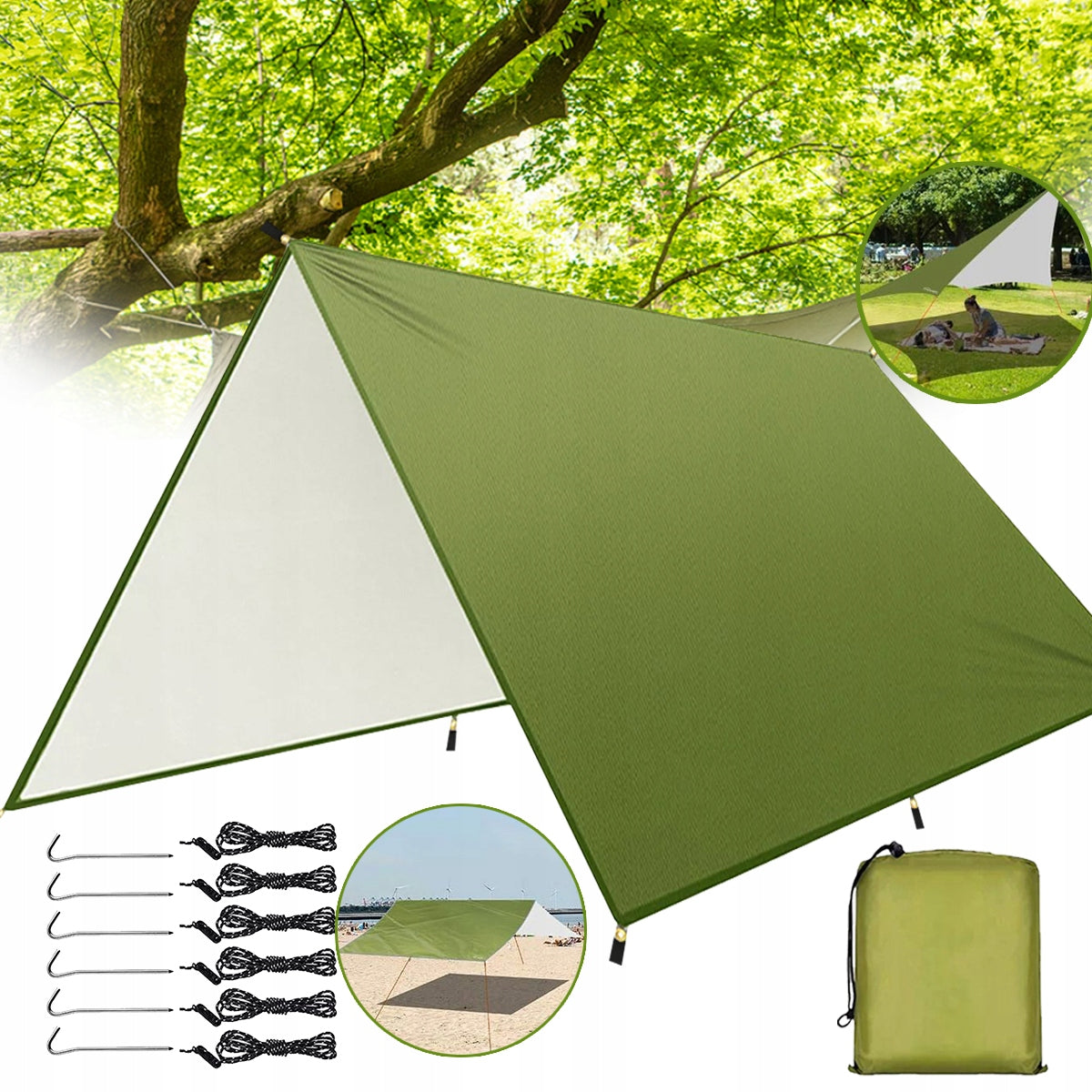 TARP HIKING PROTECTIVE SHEET CAMPING WATERPROOF TARPAULIN 300 cm