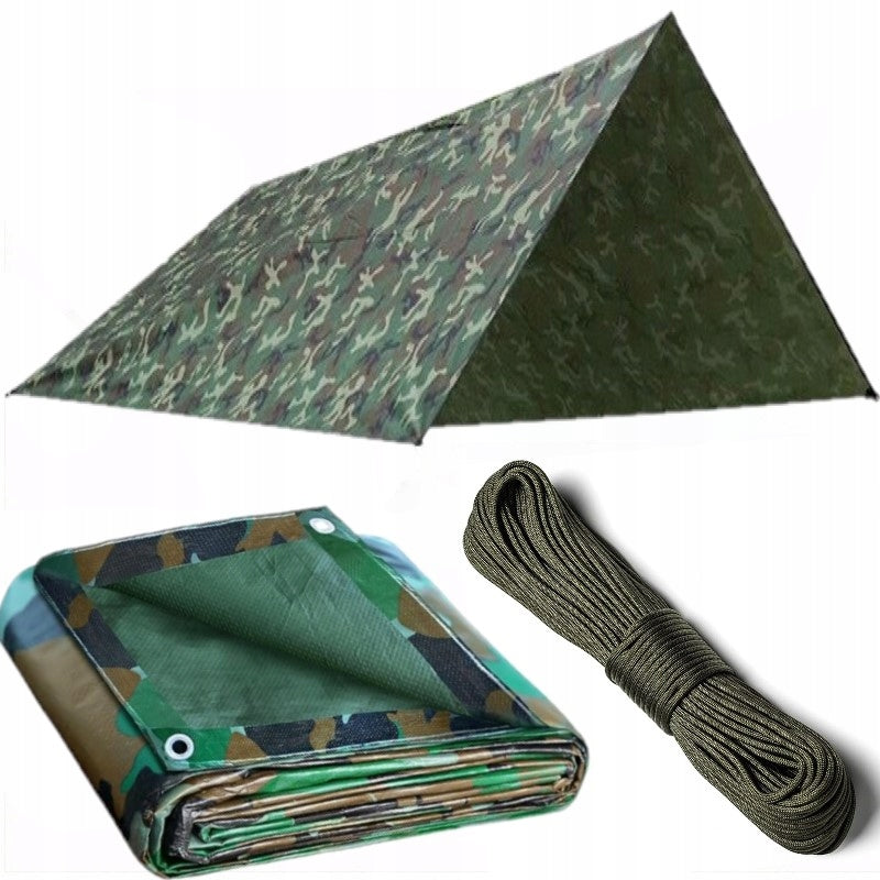 TARP TENT SHEET SET CORD PARACORD 30M MORO SURVIVAL BUSHCRAFT 2x3M