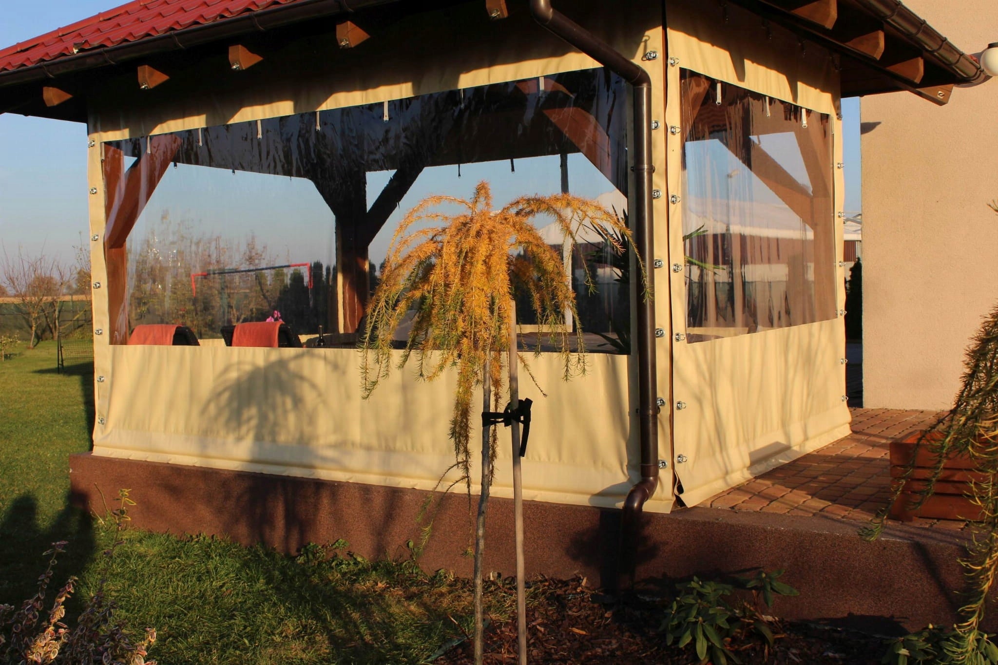 TARPAULIN TRANSPARENT COVER FOR TERRACE PROTECTION FROM RAIN WIND TO SIZE Product width 100 cm