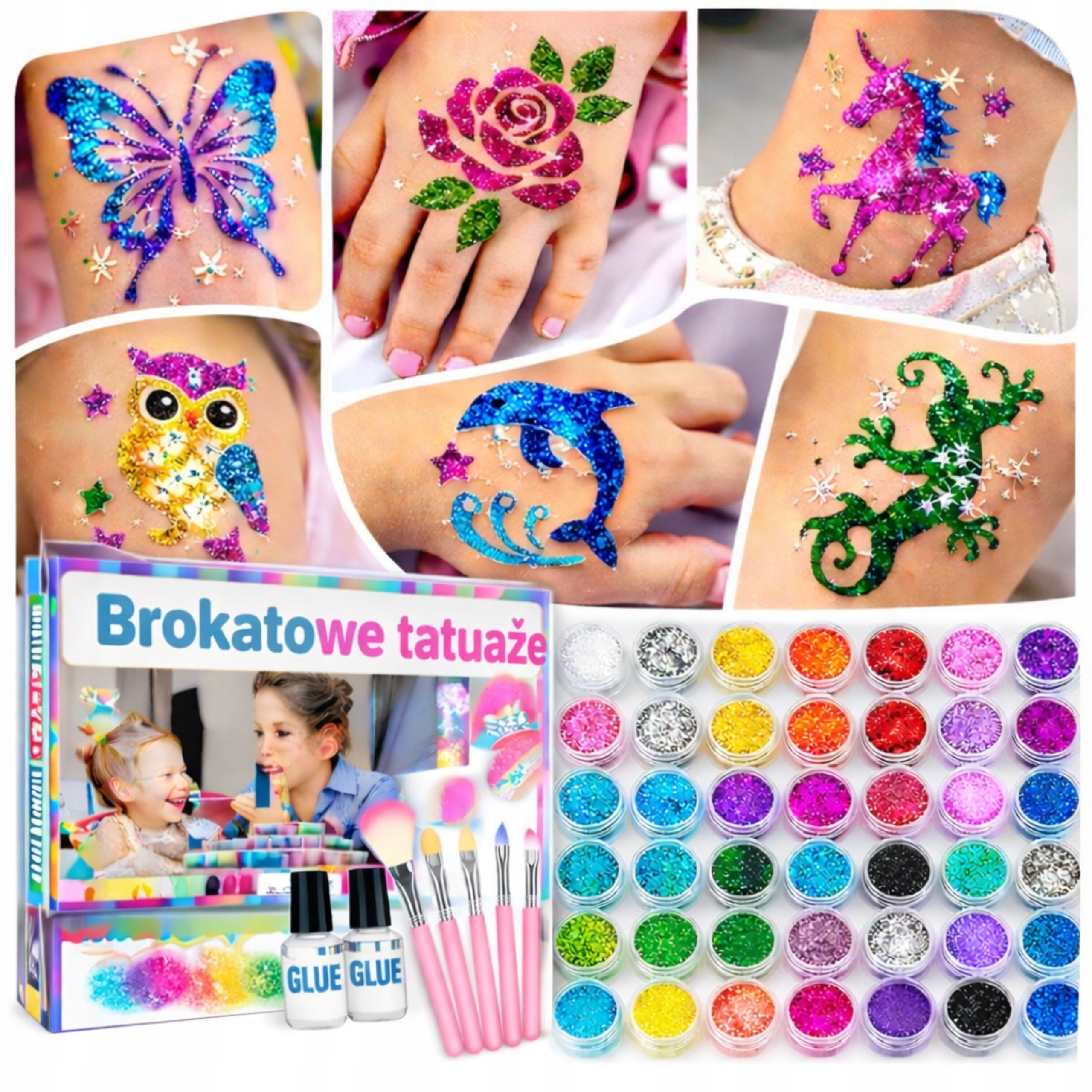 TATTOOS GLITTER GLASS TEMPLATE PACK