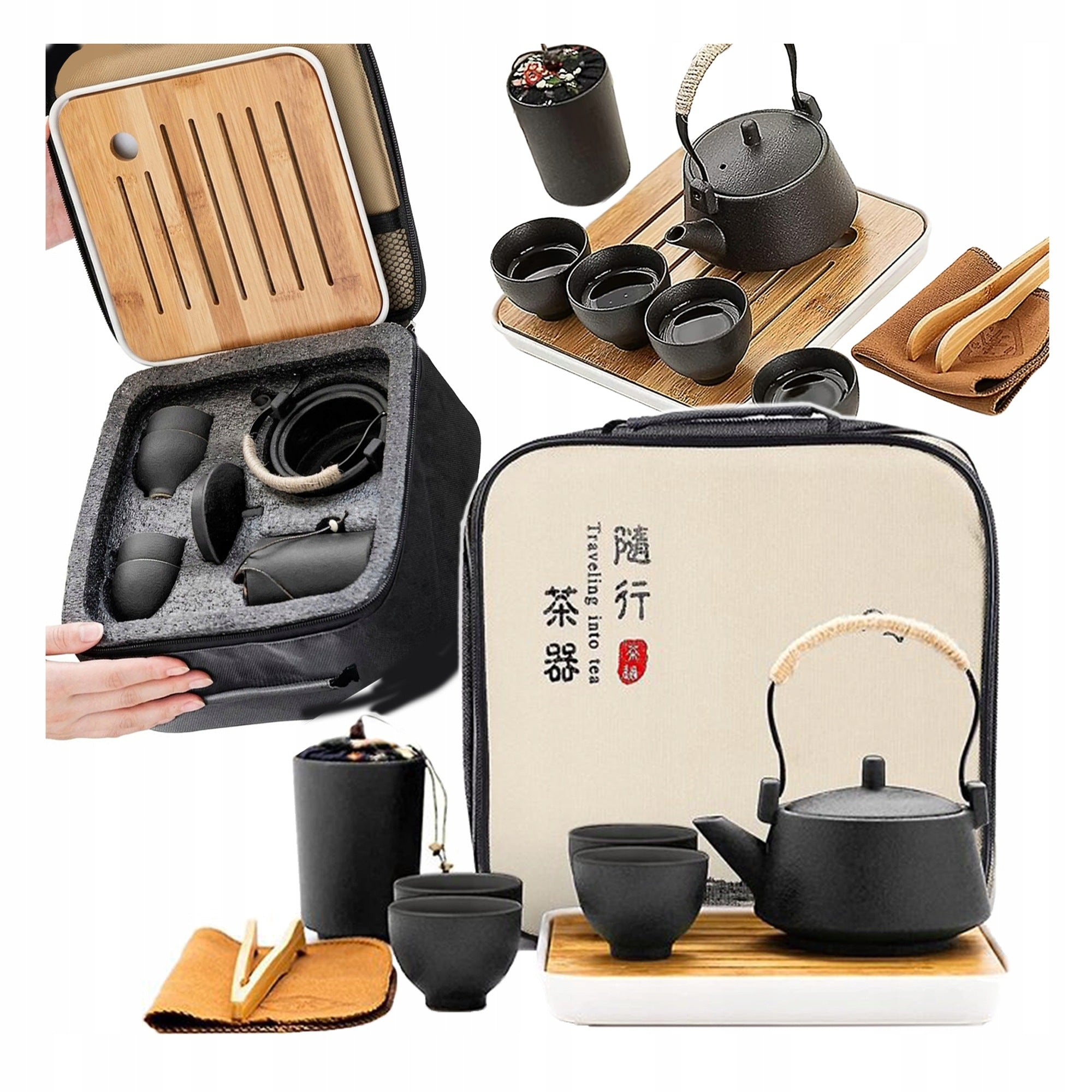 TEA BREWING SET JAPANESE CERAMIC TRAVEL TEA SET
