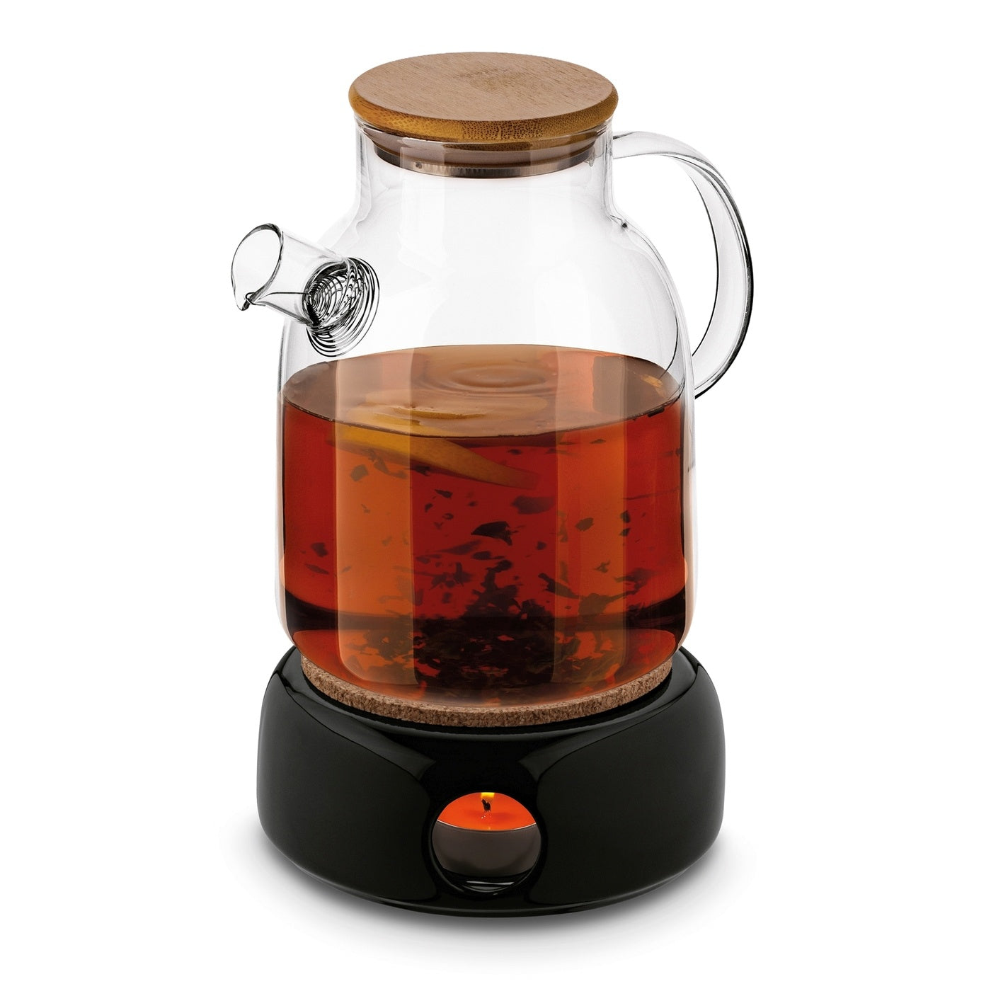 TEA POT WITH HEATER Glass Borosilicate Black Tadar Nexo 1,8