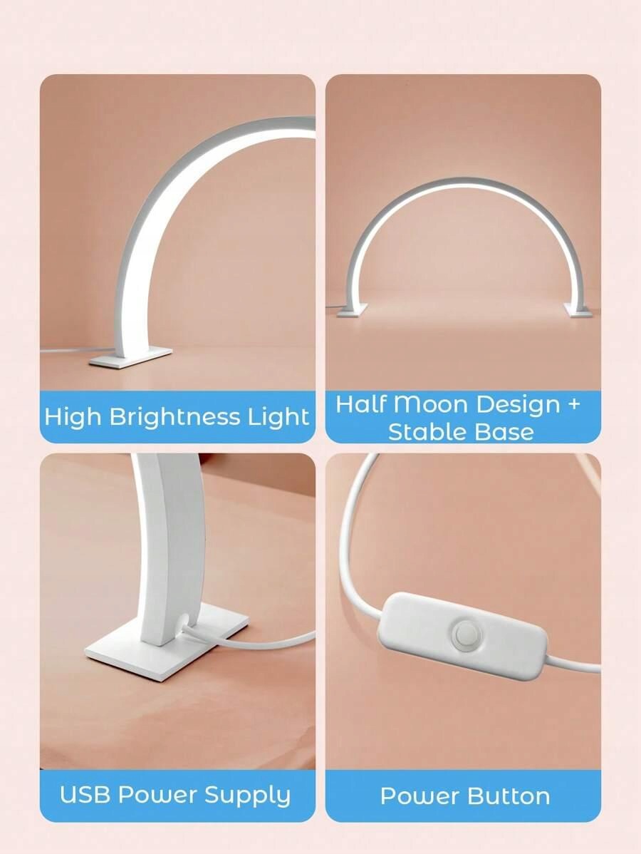 TECKWE CRESCENT MANICURE LAMP S07__21.5X39CM Color white