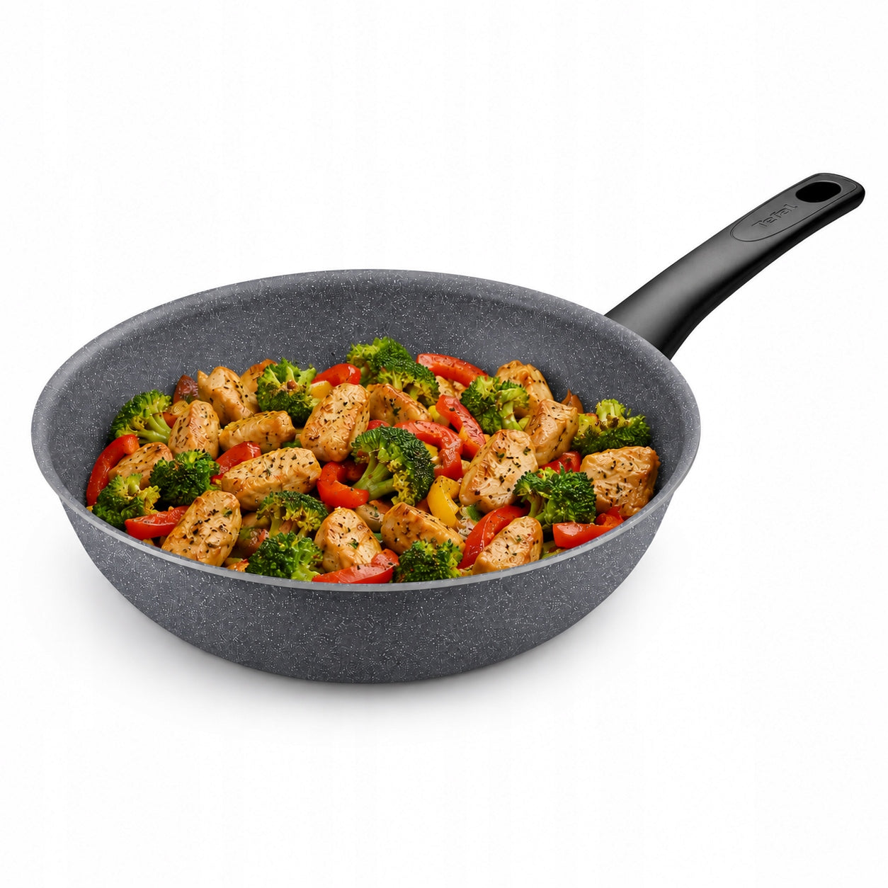 TEFAL DEEP FRYING PAN WOK 28 CM HARD STONE DURABLE MINERAL+ GAS COATING Brand Tefal