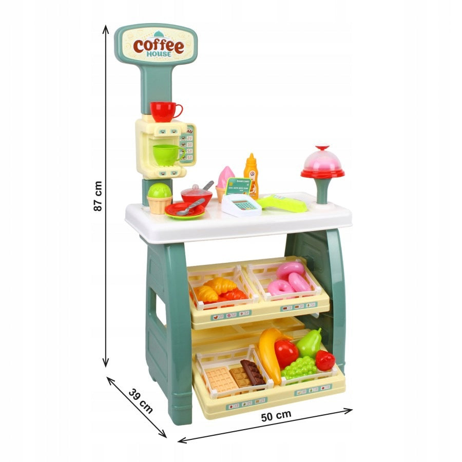 TEHNOK CAFE SHOP FOR CHILDREN 37 EL. CASH REGISTER TERMINAL TOY NEW 9765 Brand Maksik
