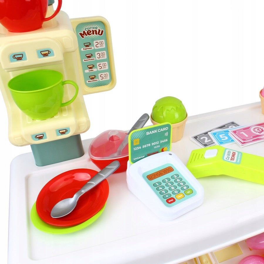 TEHNOK CAFE SHOP FOR CHILDREN 37 EL. CASH REGISTER TERMINAL TOY NEW 9765 Kid's age 3+ years