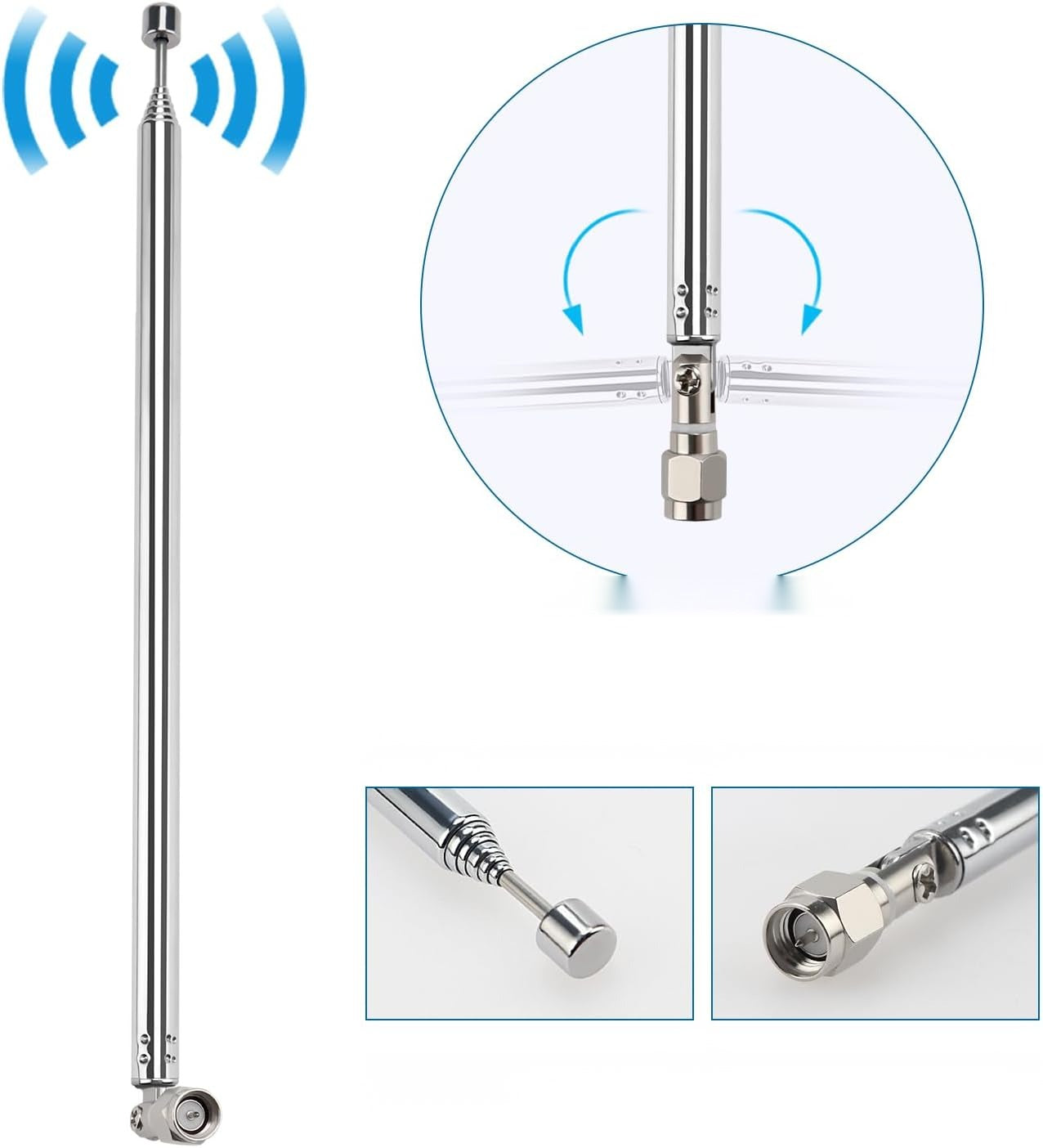 TELESCOPIC ANTENNA 2 PIECES 100CM 7 SECTIONS MALE RADIO RECEPTION Kind knife for tiles, glazed tiles