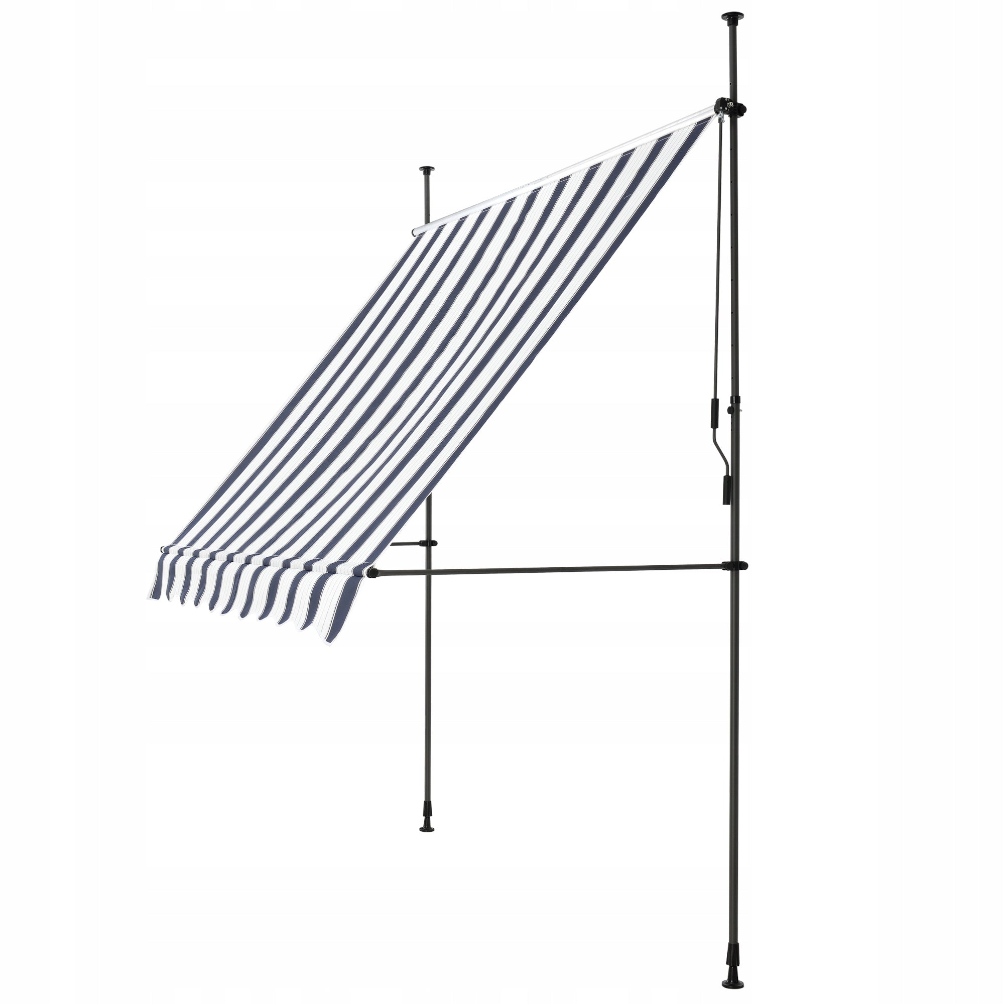 TELESCOPIC BALCONY TERRACE AWNING 300x120x220-309cm, blue/ white Brand no brand
