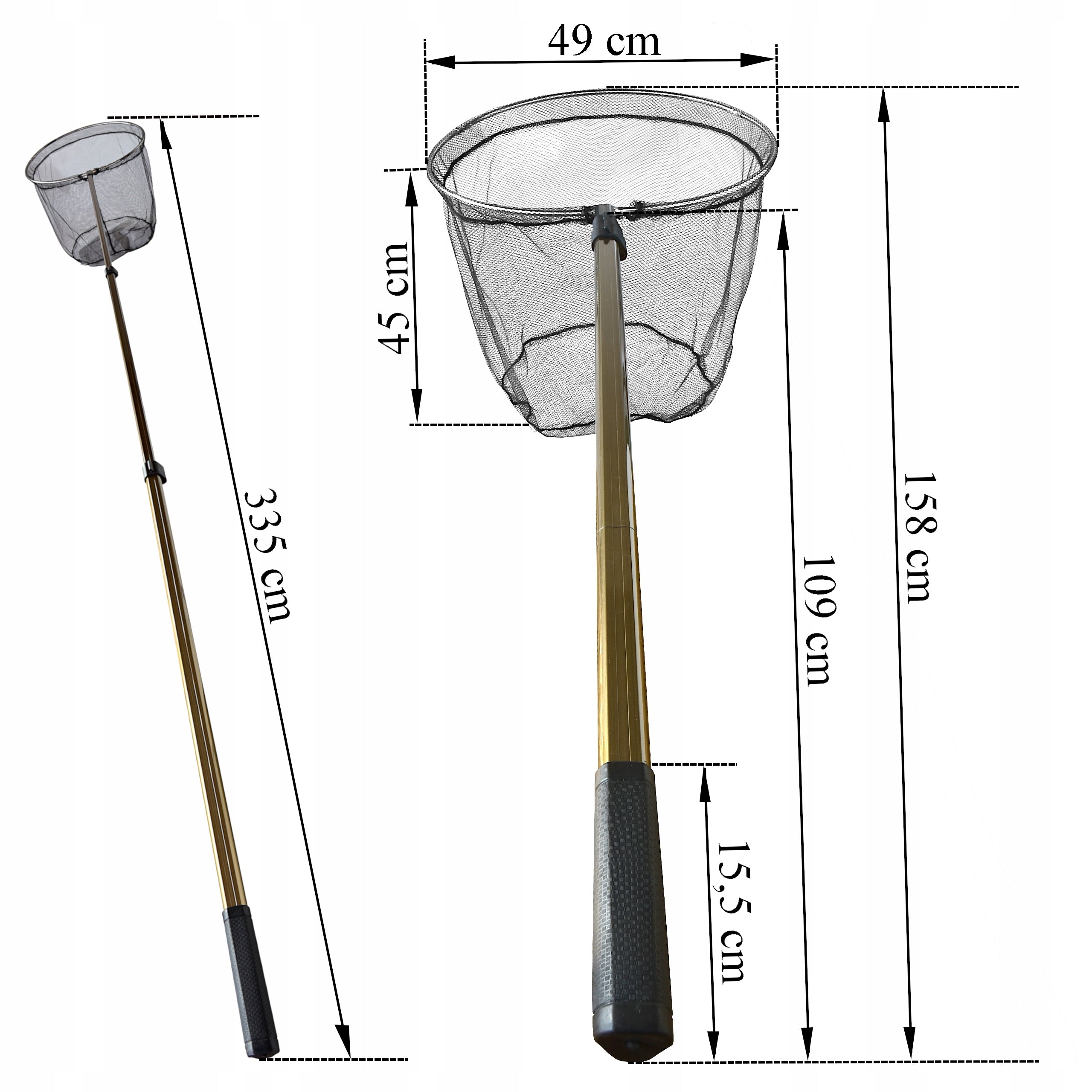 TELESCOPIC FISHING LANDING NET MEGA Long 335 cm Manufacturer code Długi PODBIERAK FL 335 cm