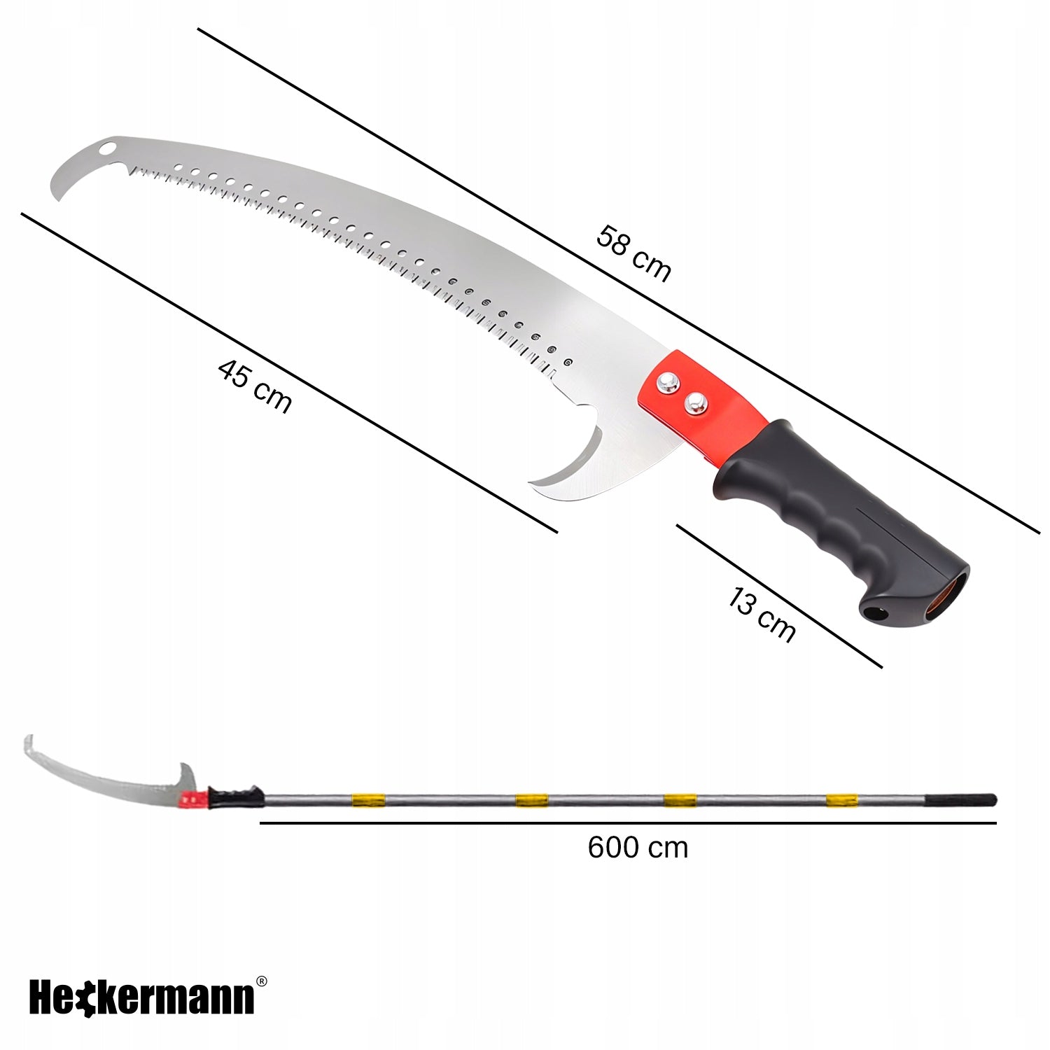 TELESCOPIC HAND SAW 6m WITH HOOK ON BOOM 200-600cm FOR BRANCHES EAN (GTIN) 5905325718256