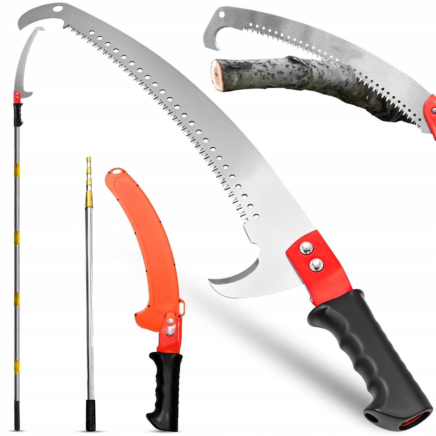 TELESCOPIC HAND SAW 6m WITH HOOK ON BOOM 200-600cm FOR BRANCHES