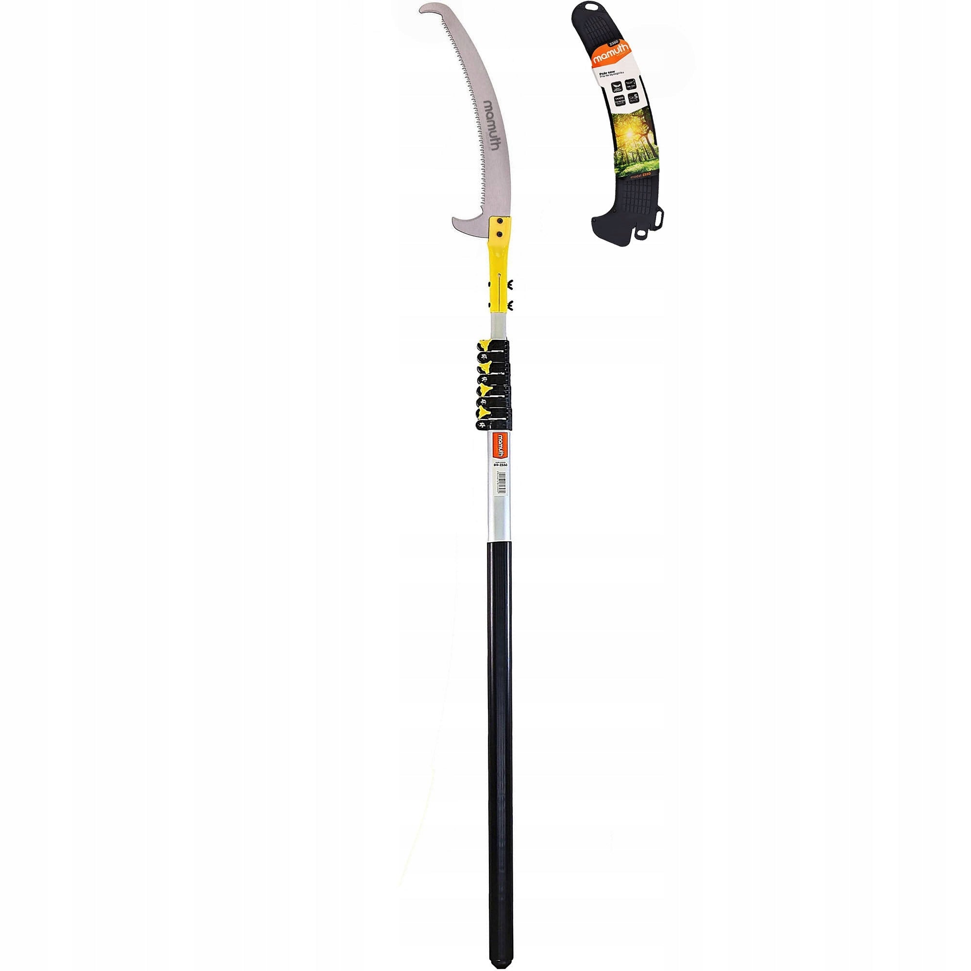 TELESCOPIC HAND SAW ON BOOM FOR BRANCHES WITH HOOK 5,5M 550CM MAMUTH Packaging status original