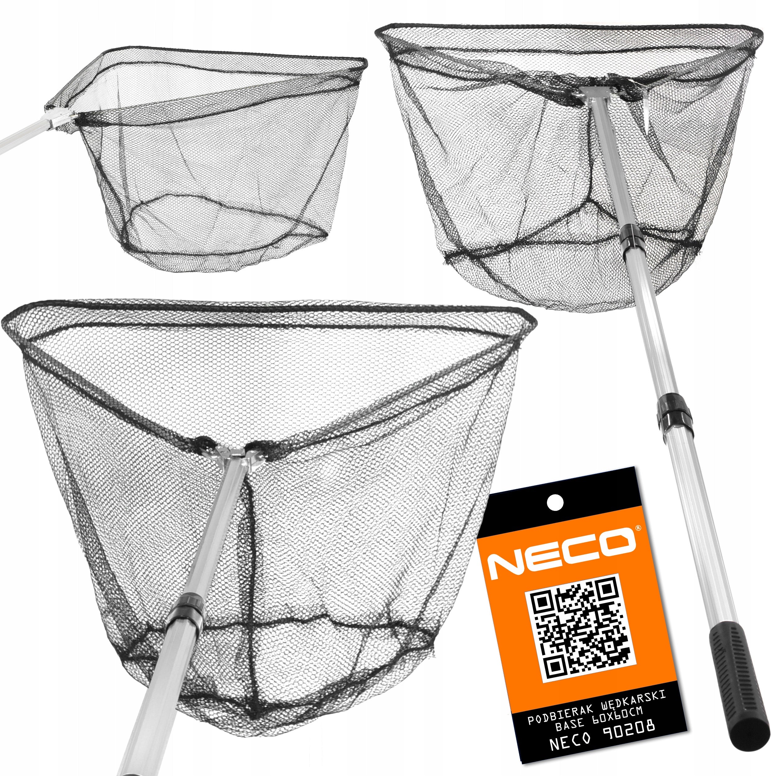 TELESCOPIC LANDING NET NECO BASE 60X60 NET 2,1M