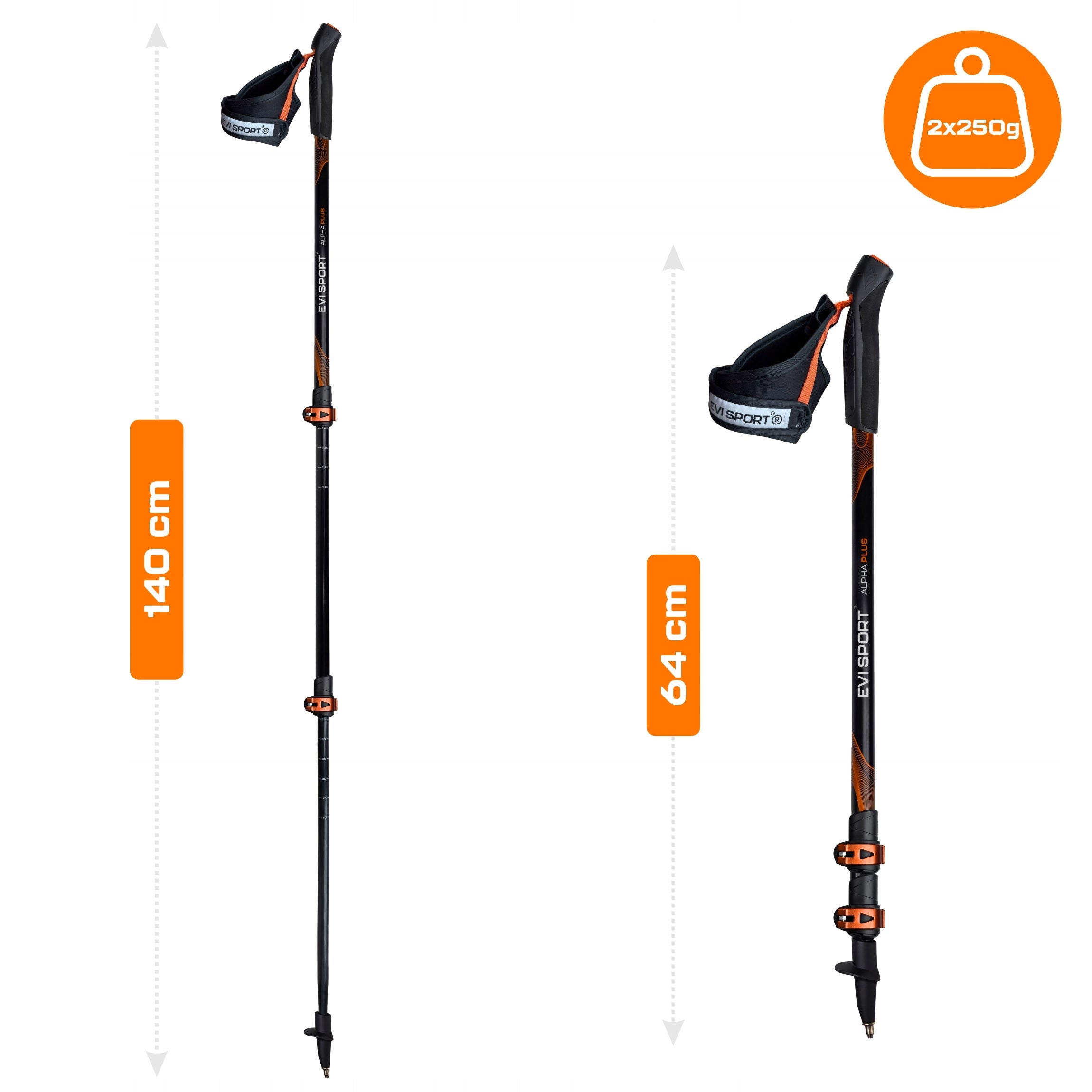 TELESCOPIC POLES NORDIC WALKING POLES ADJUSTABLE TREKKING IN LIGHT MOUNTAINS Packaging status original