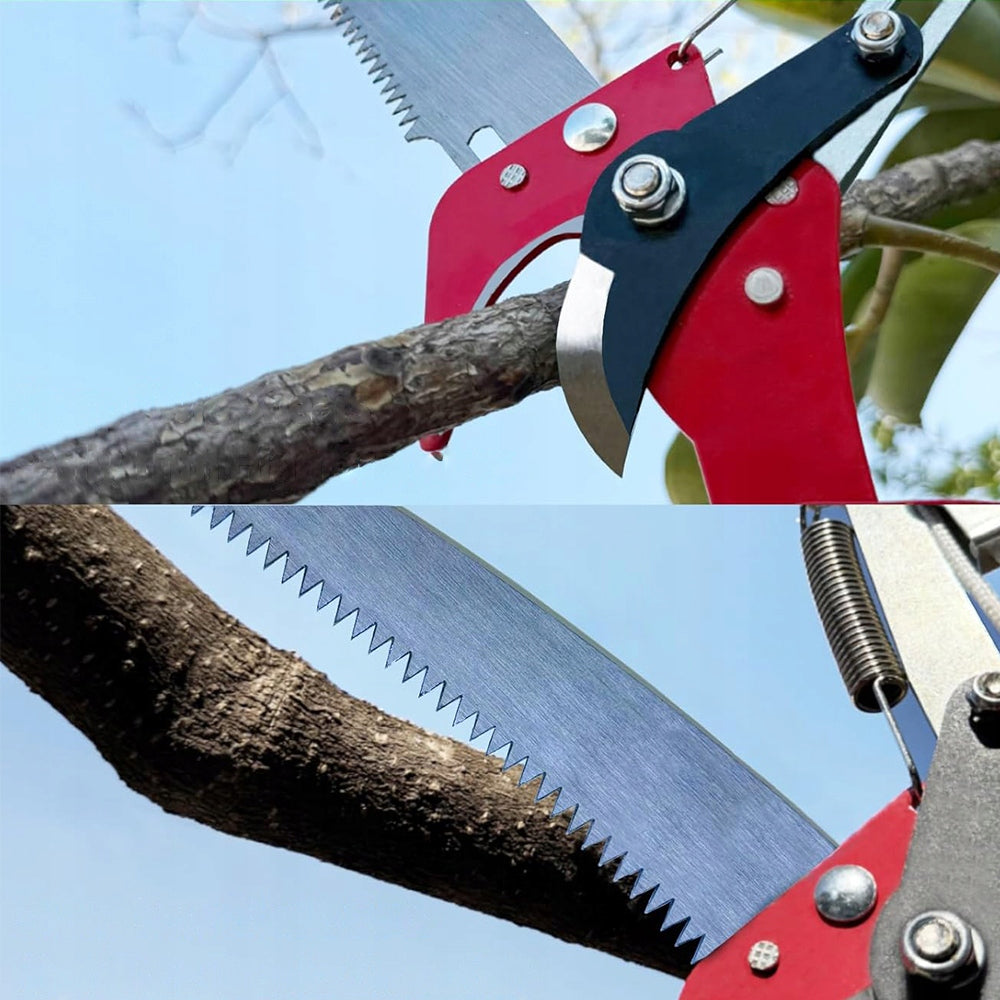 TELESCOPIC PRUNER ON BOOM 4 M SHEARS UP TO 30 MM + branch saw Cutting mechanism with a ratchet