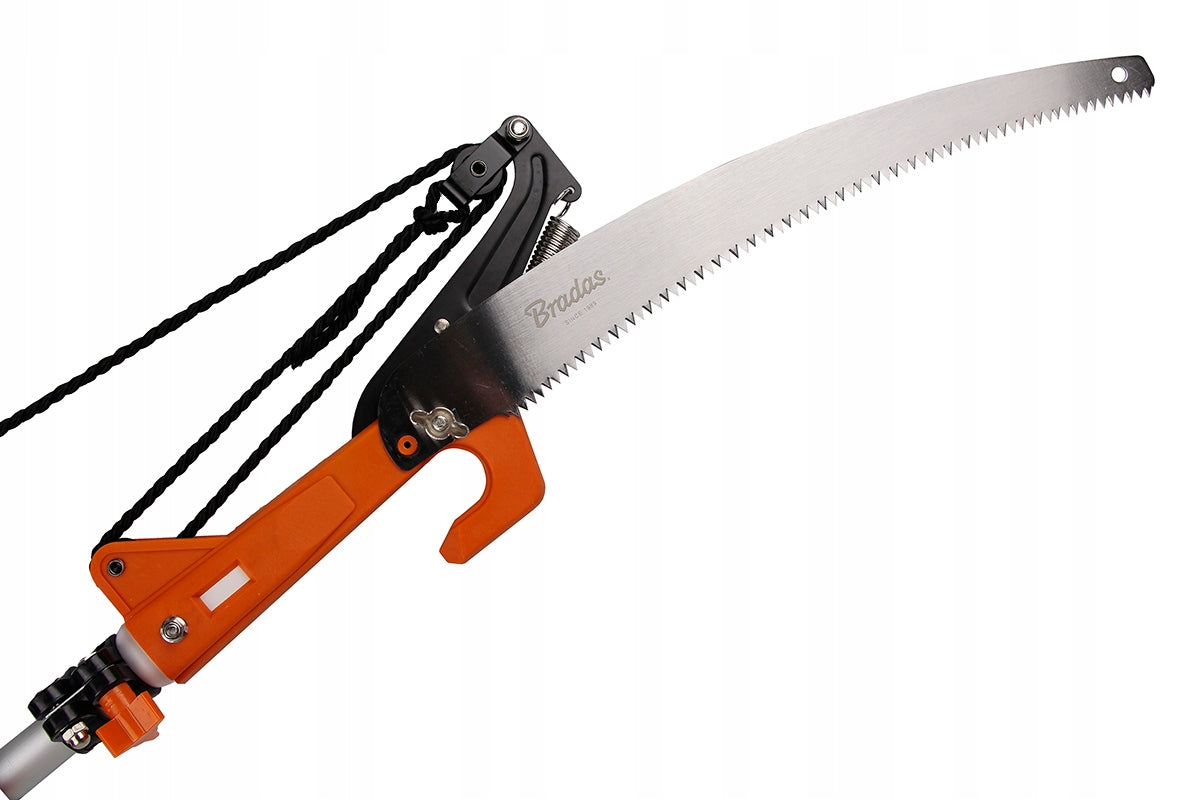 TELESCOPIC SAW FOR BRANCHES WITH PRUNING SHEAR ON THE HANDLE AND TREES LENGTH 155-375CM Brand Bradas
