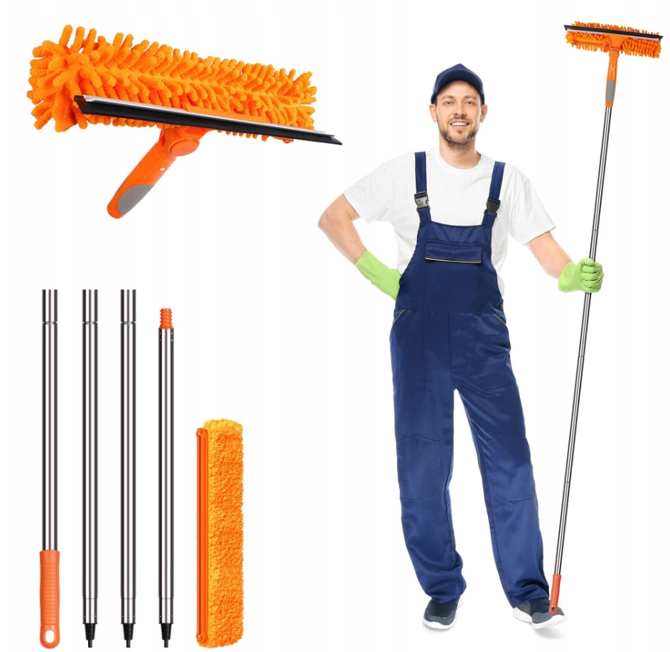 TELESCOPIC WINDOW WASHER 1,8M MOP STREAK PULLER FOR WINDOWS LONG 2IN1 Manufacturer code MYJKA TELESKOPOWA DO OKIEN 1,65M OR1321