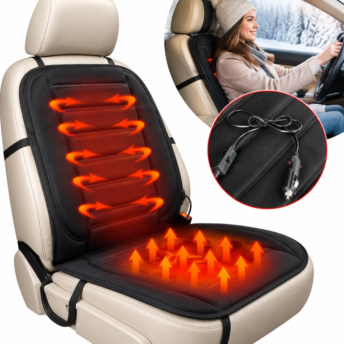 TEMPERATURE CONTROL HEATED HEATING MAT FOR SEAT 12V