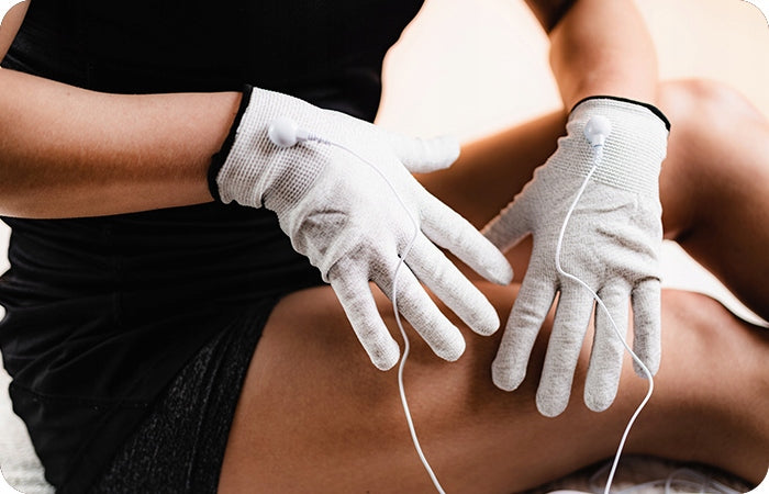 TENS EMS Electrode Gloves for Electrostimulator or Massager Size L Manufacturer code ML-R-01