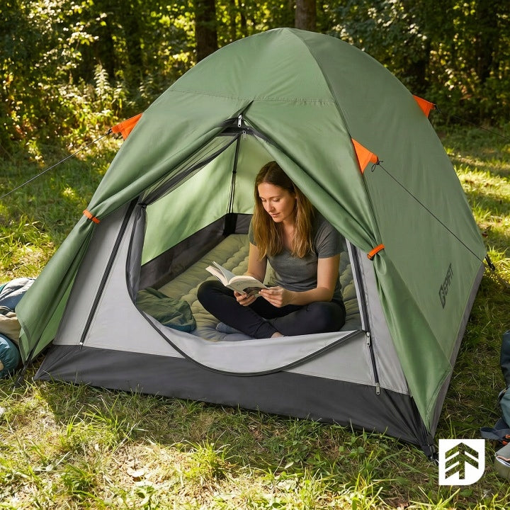TENT 2 PERSON LIGHT WATERPROOF WITH CAMPING TROPICS 205x150x120 cm Packaging status original