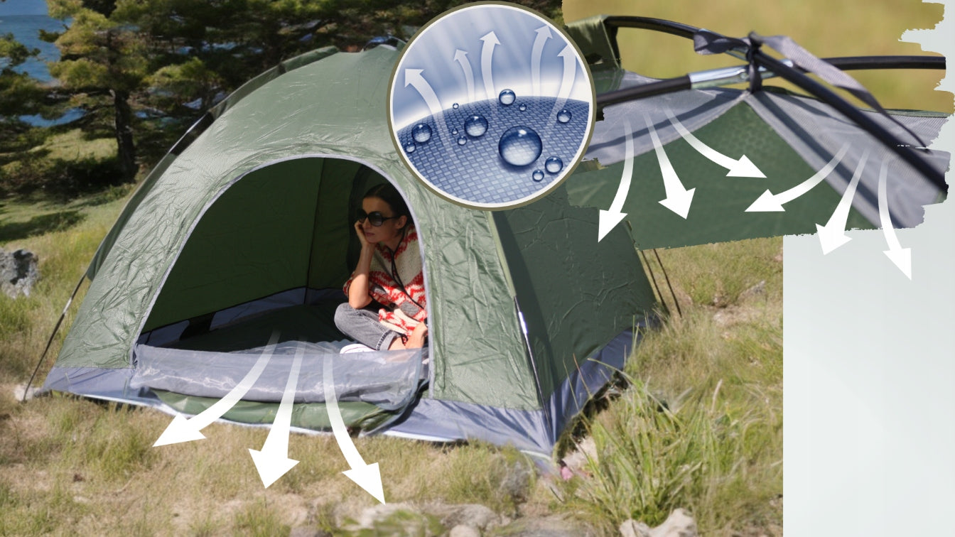 TENT 4 PERSON CAMPING WATERPROOF HIGH QUICK INSTALLATION WITH MOSQUITO NET Manufacturer code JM-52