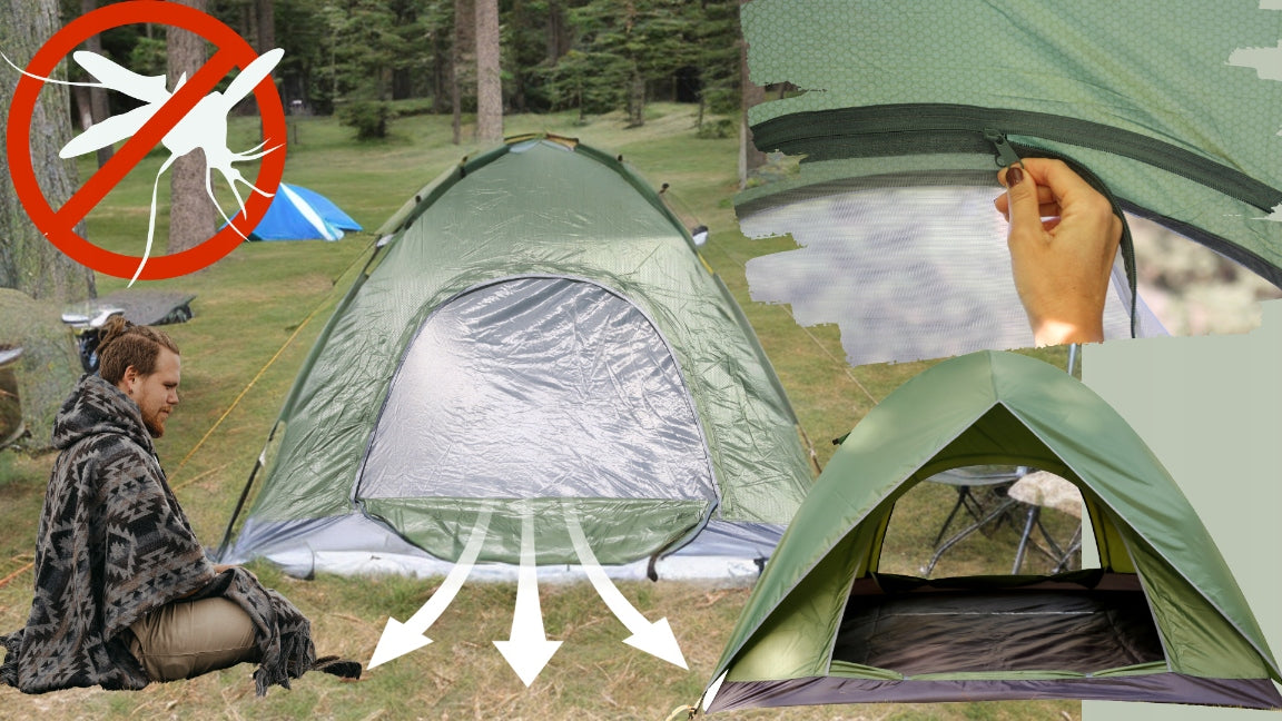 TENT 4 PERSON CAMPING WATERPROOF HIGH QUICK INSTALLATION WITH MOSQUITO NET Waterproofness 5000 mm