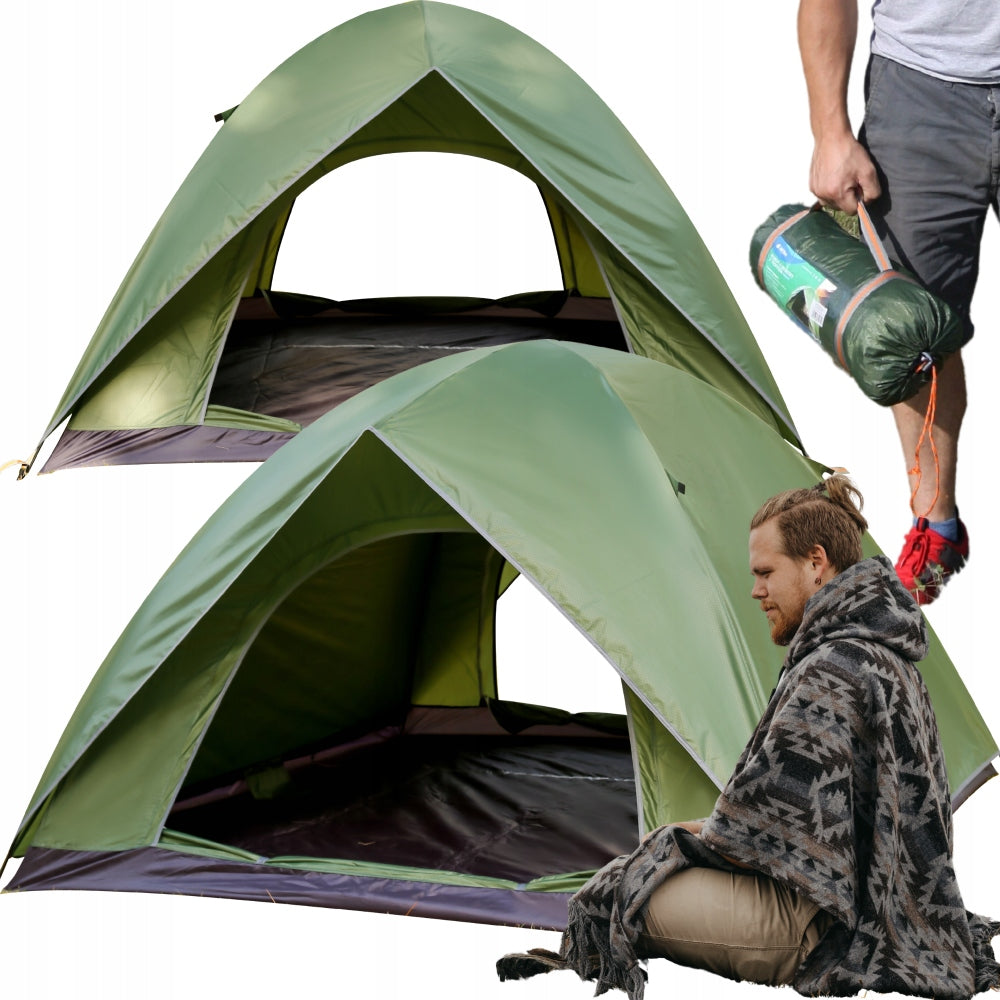 TENT 4 PERSON CAMPING WATERPROOF HIGH QUICK INSTALLATION WITH MOSQUITO NET