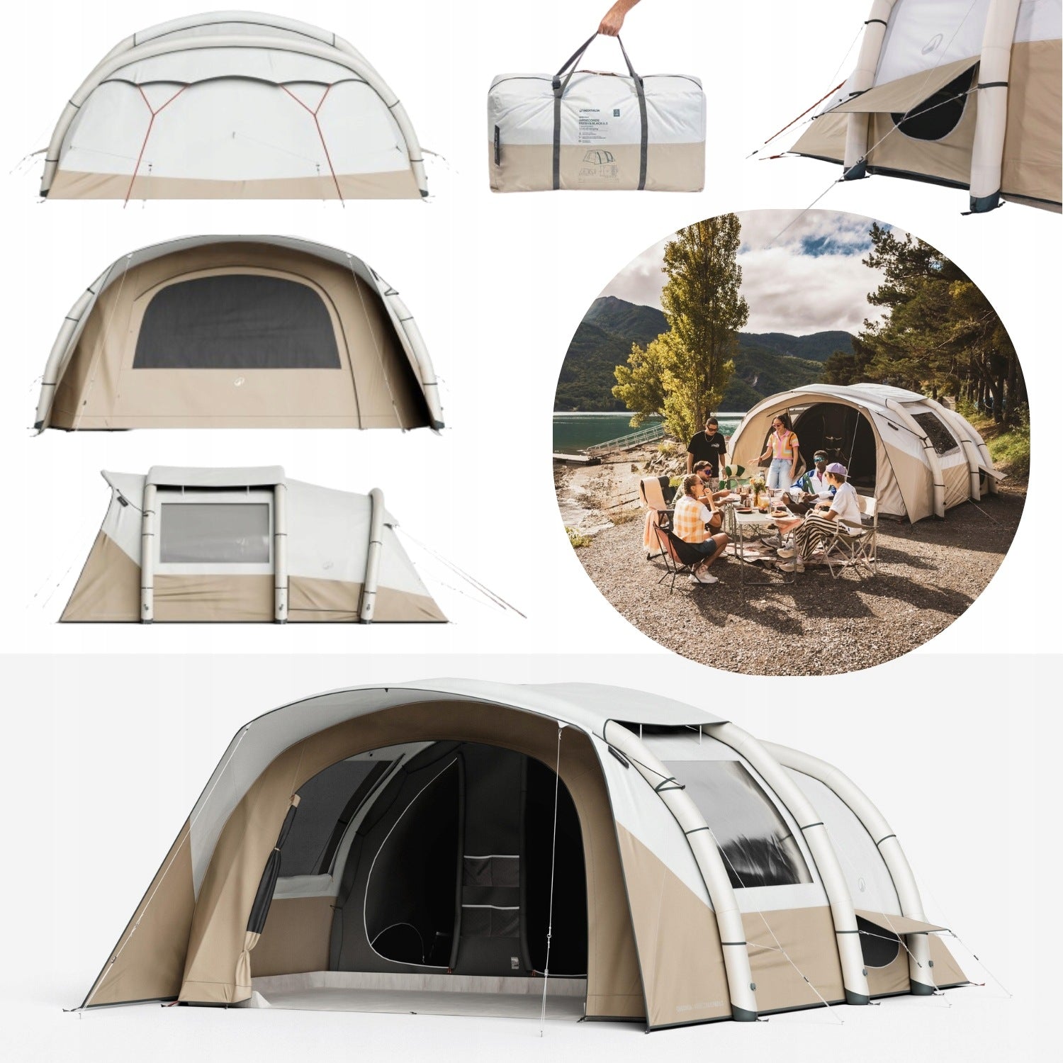 TENT 6 PERSON CAMPING INFLATABLE FRESH BLACK QUECHUA AIR
