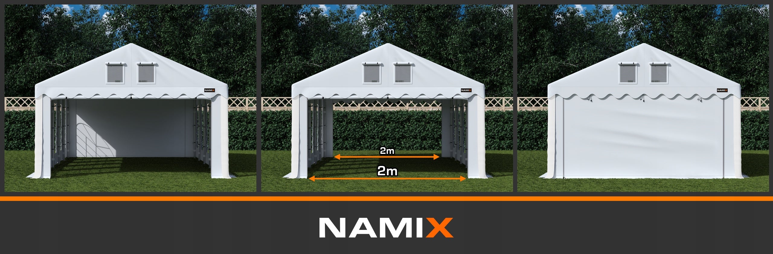 TENT COMFORT party garden VARIOUS COLORS Length 4 m