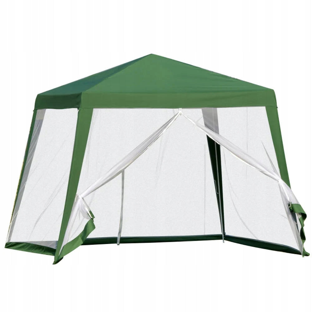 TENT GARDEN PAVILION 3x3m GAZEBO 4 WALLS MOSQUITO NET FOR CASTLE GREEN Length 3 m