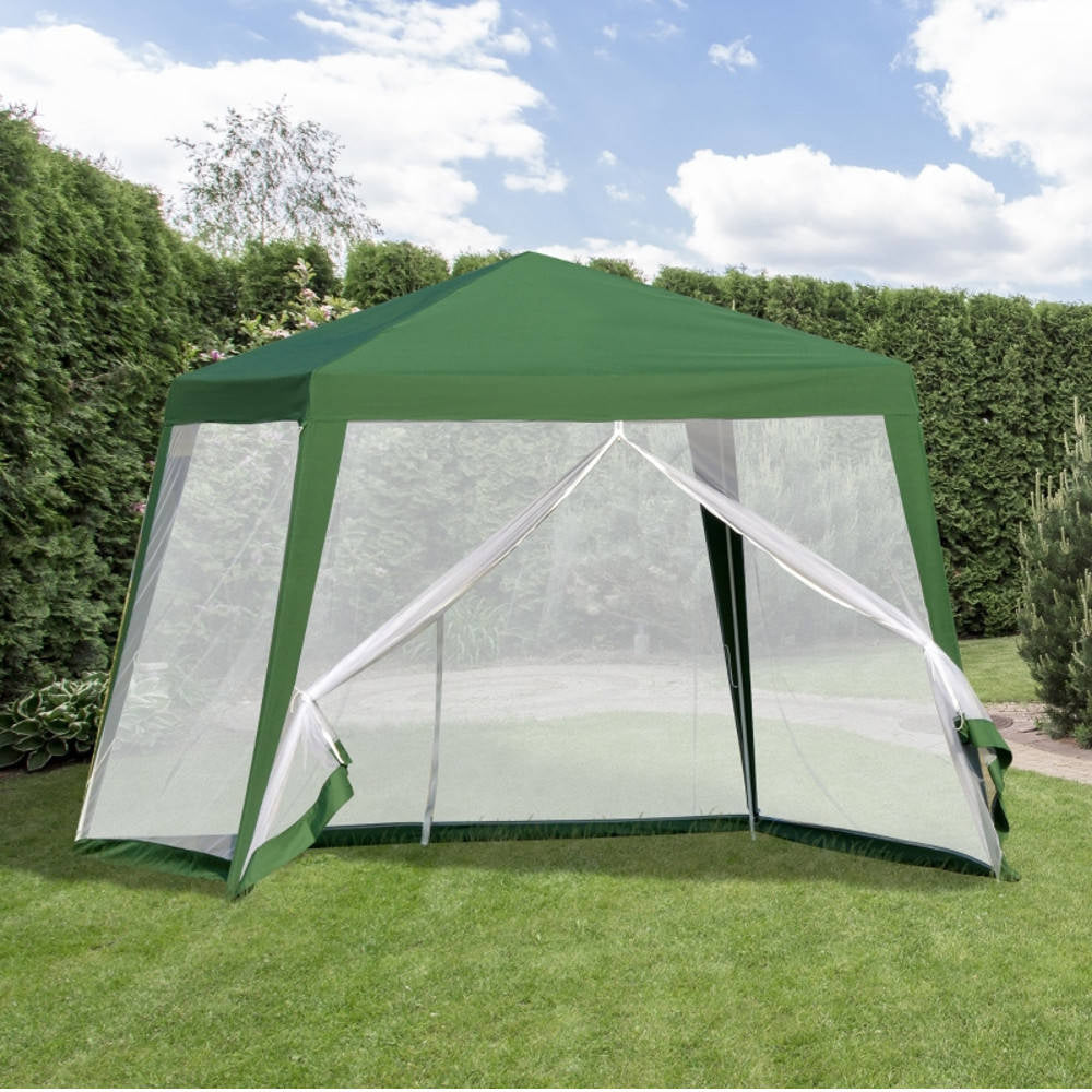 TENT GARDEN PAVILION 3x3m GAZEBO 4 WALLS MOSQUITO NET FOR CASTLE GREEN Manufacturer Holla Garden