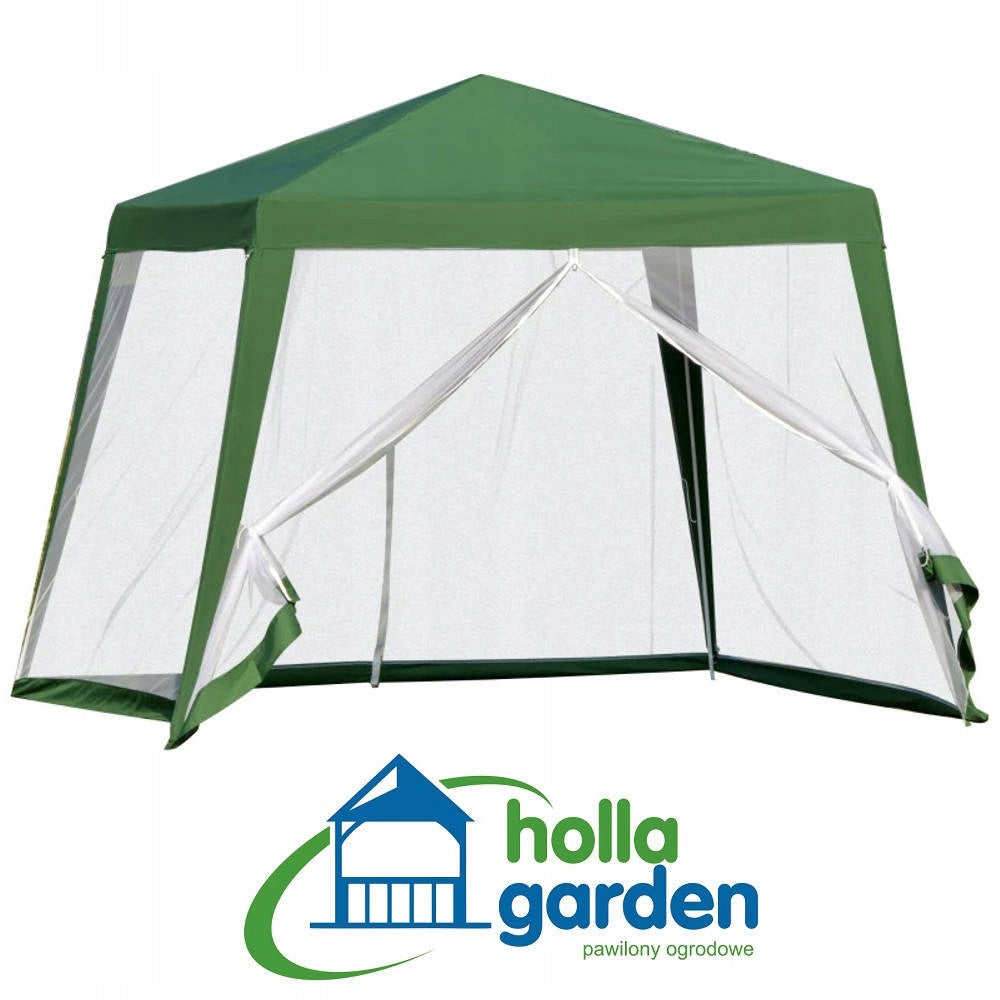 TENT GARDEN PAVILION 3x3m GAZEBO 4 WALLS MOSQUITO NET FOR CASTLE GREEN Packaging status original