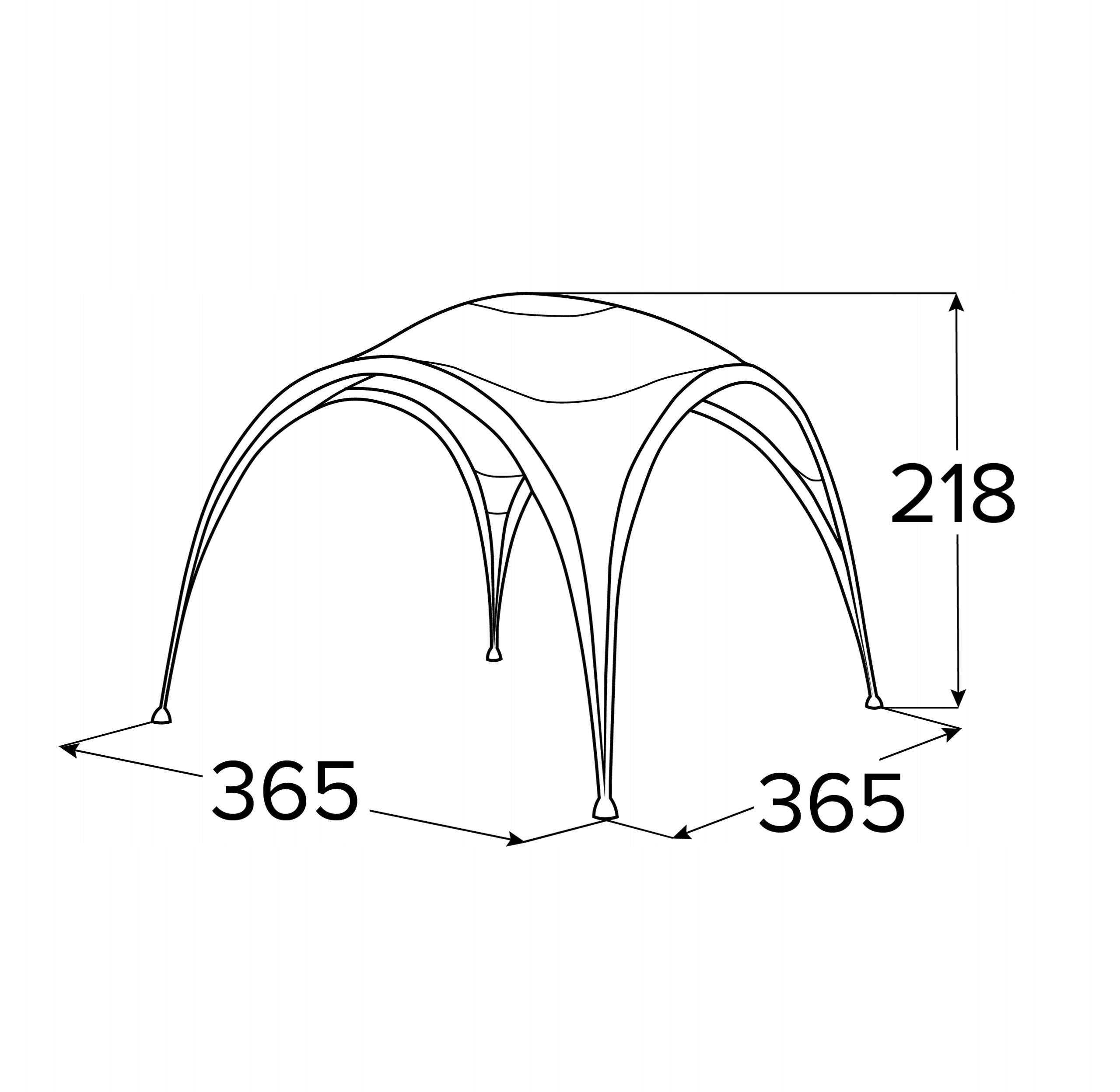 TENT GARDEN PAVILION XL 365X365 PARTY DOME GAZEBO PERGOLA KORE Packaging status original