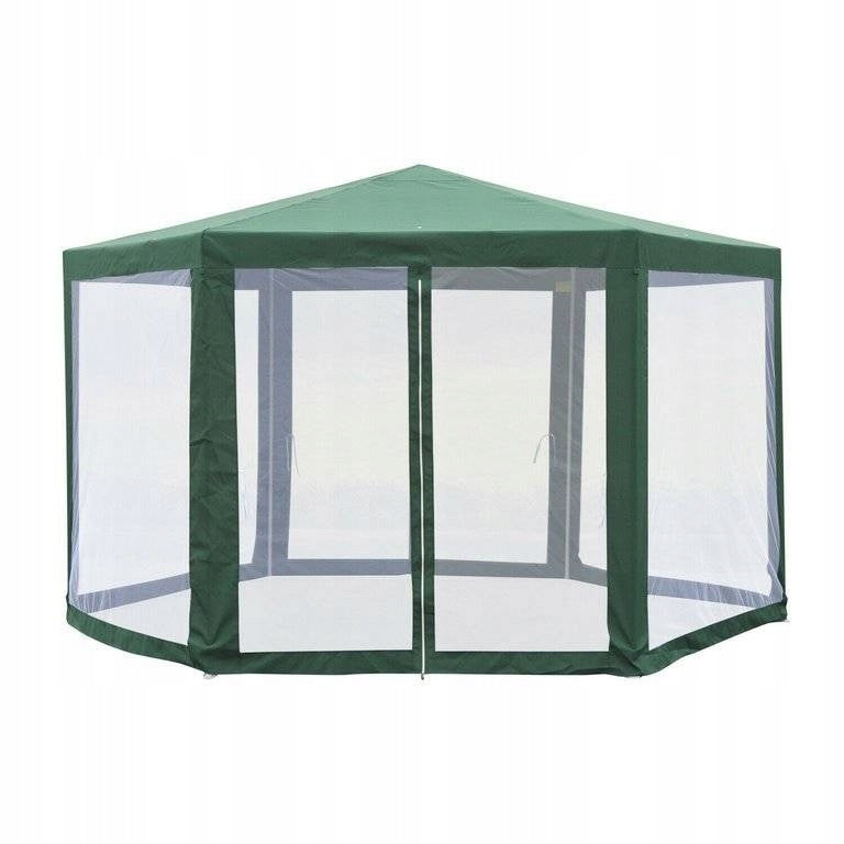 TENT Garden PAVILION GAZEBO with MOSQUITO NET LARGE HEXAGON 4x4m Length 4 m