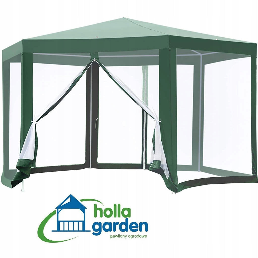 TENT Garden PAVILION GAZEBO with MOSQUITO NET LARGE HEXAGON 4x4m Packaging status original