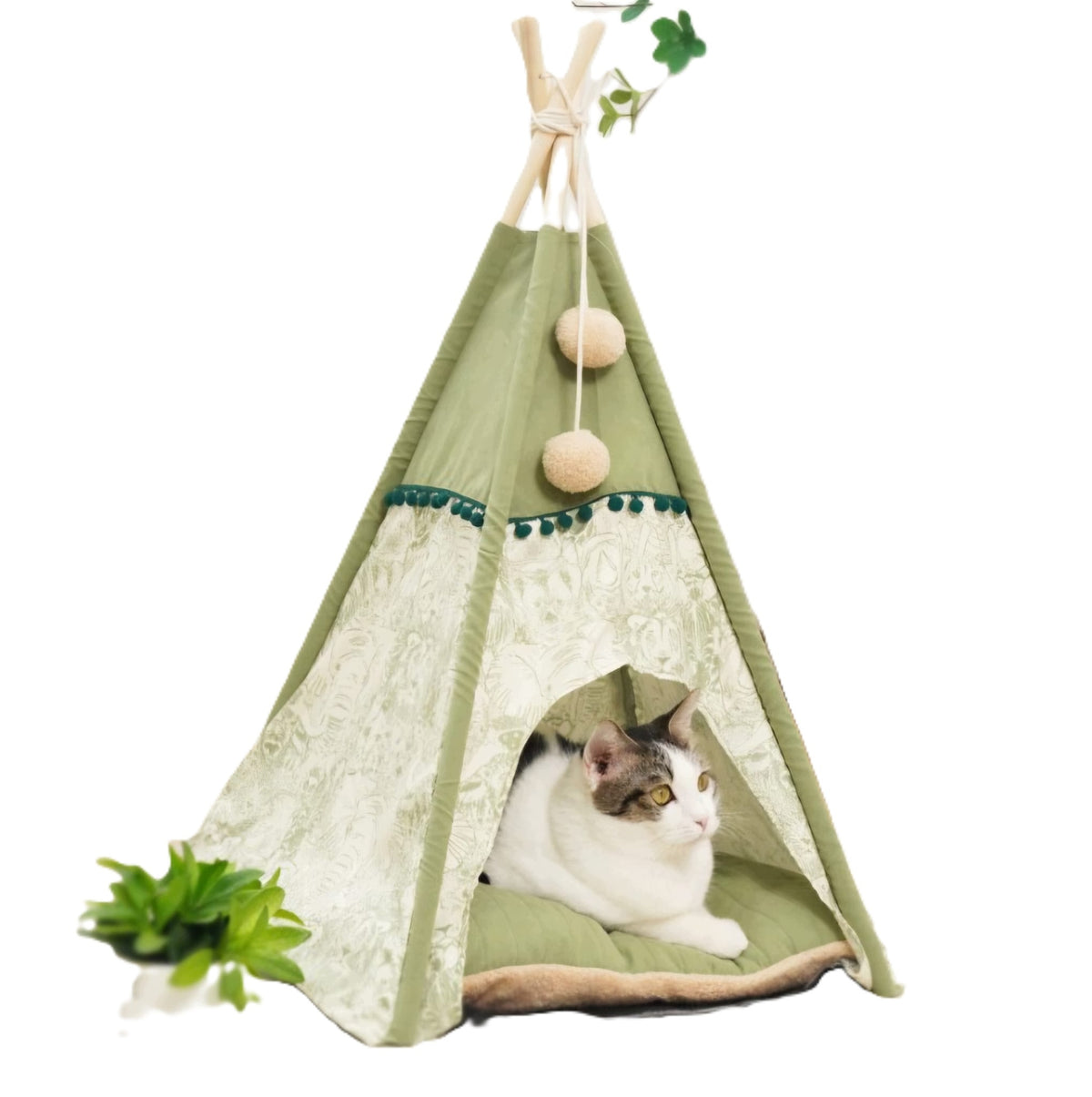 TENT TIPI FOR DOG AND CAT BED HOUSE BOHO + PILLOW