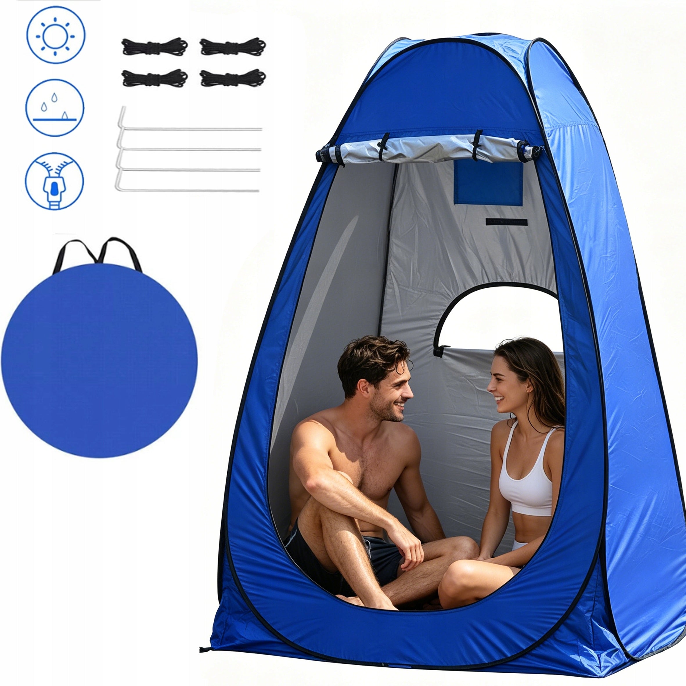 TENT TOURIST SHOWER SELF-FOLDING CHANGING ROOM 190x120x120 cm