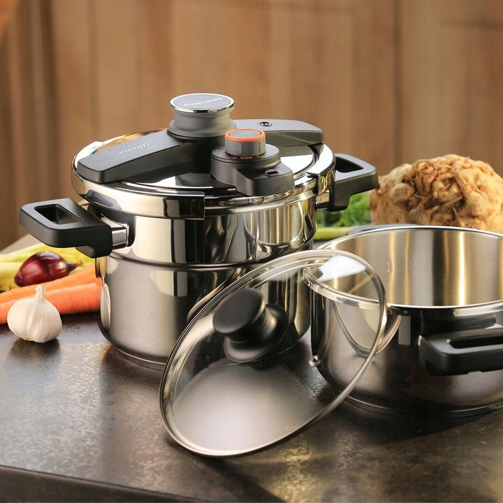 TESCOMA PRESSURE COOKER 4+6 L STEEL PRESSURE POT EAN (GTIN) 8595028486902