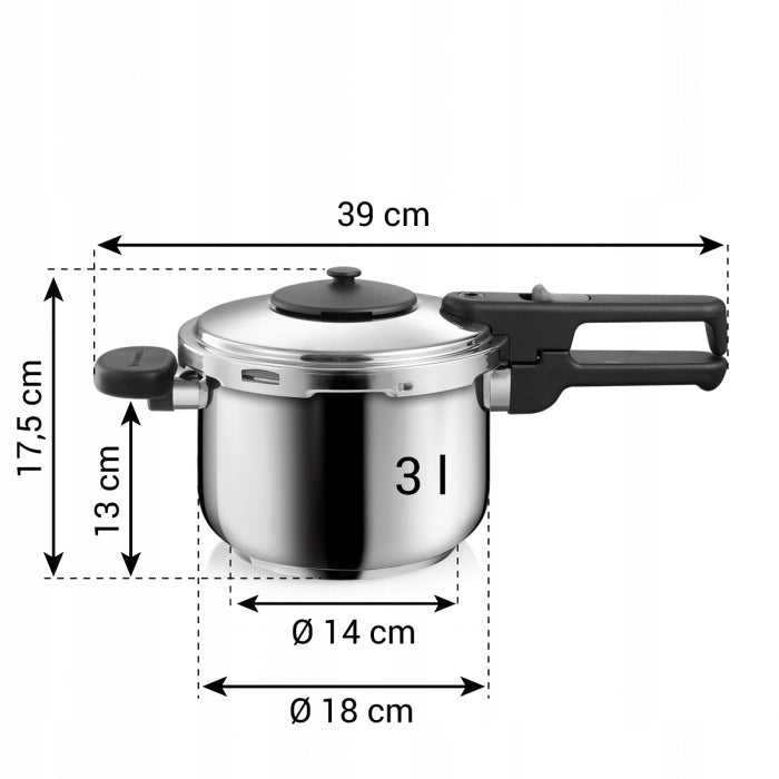 TESCOMA PRESSURE COOKER STEEL SMALL 3 L Packaging status original