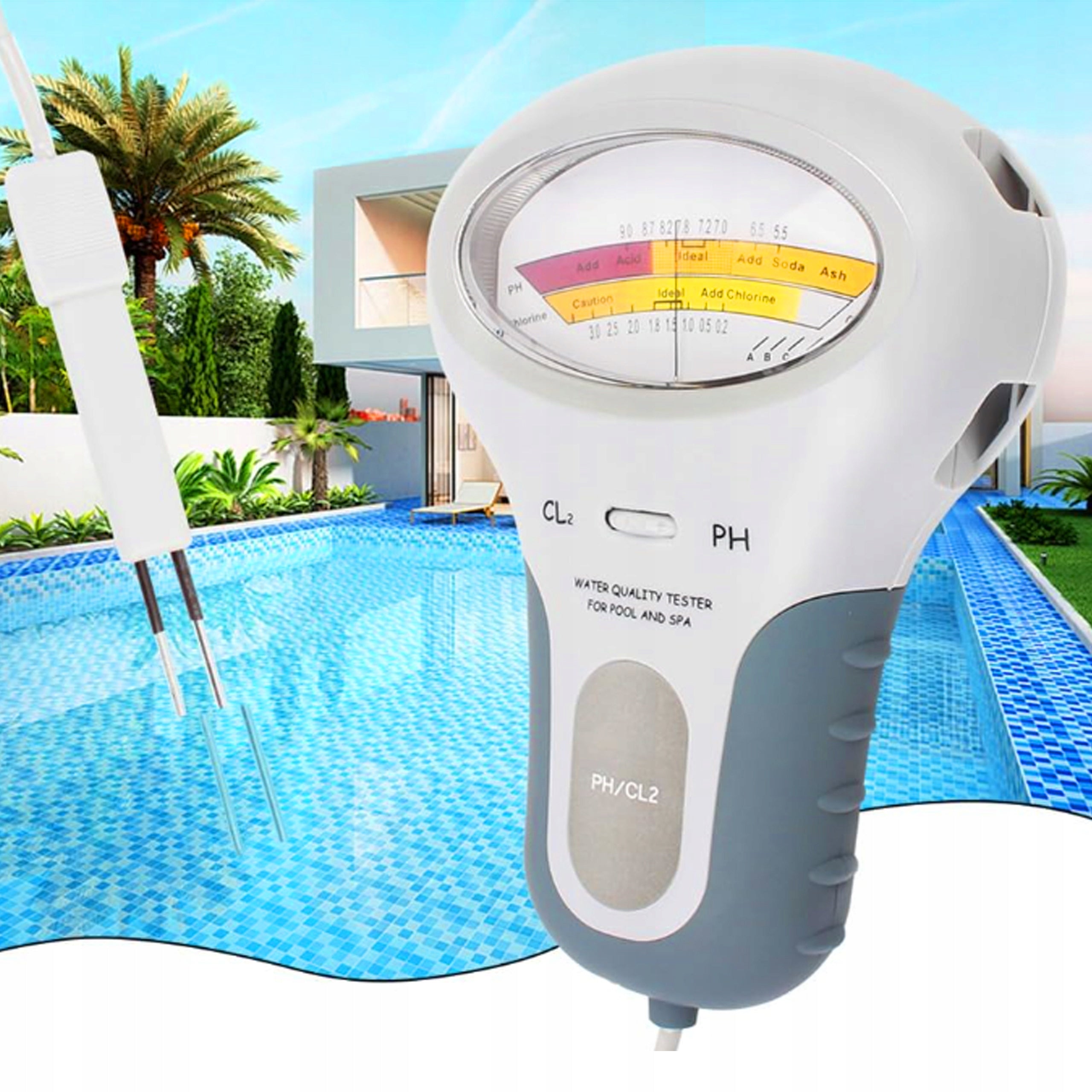 TESTER WATER METER POOL Jaccuzi AQUARIUM CL2 PH CHLORINE PH-METER quality Product form set