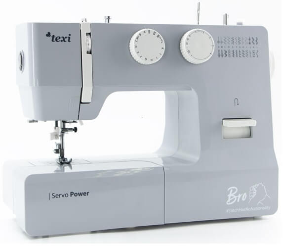 TEXI BRO home sewing machine with powerful AC Servo motor 24 stitches Dominant color silver/gray